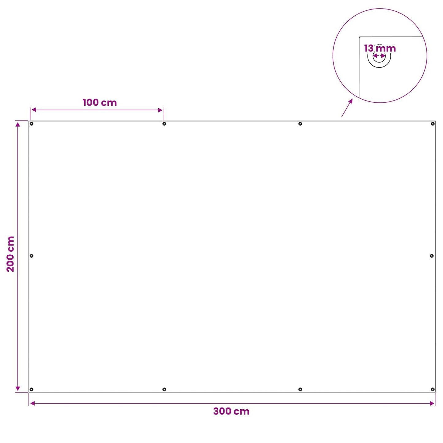 vidaXL Τεντόπανα με Θηλιές Λευκό 2 x 3 μ 90 γρ / τ.μ PE