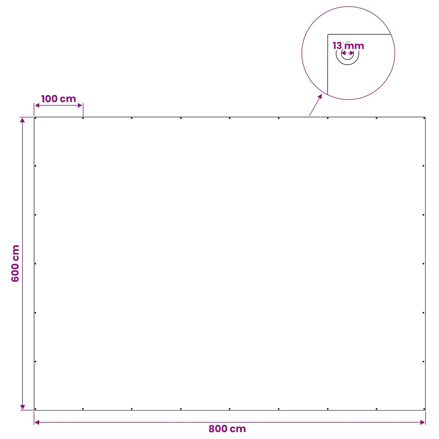 vidaXL Τεντόπανα με Θηλιές Λευκό 6 x 8 μ 90 gsm PE