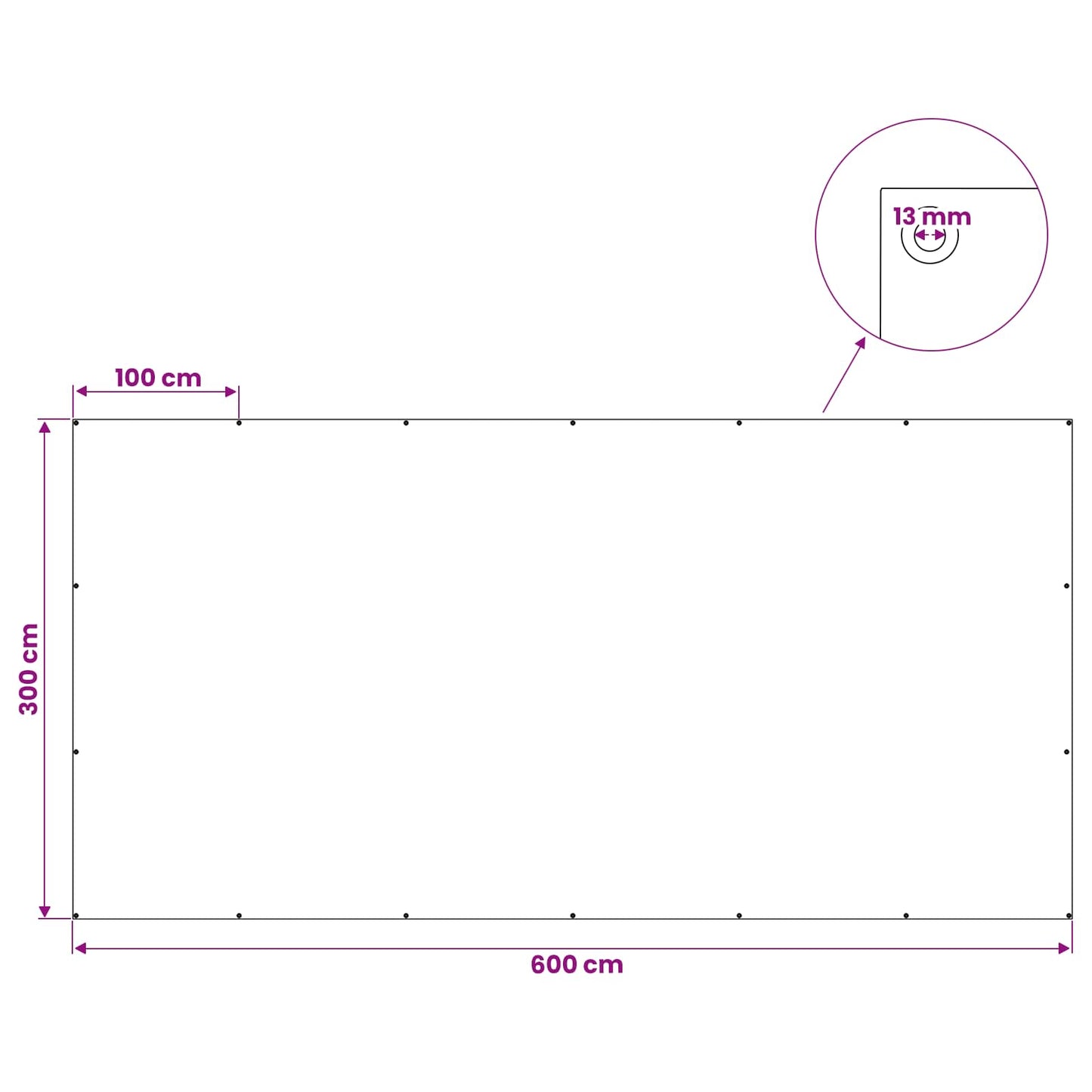 vidaXL Τεντόπανα με Θηλιές Λευκό 3 x 6 μ 180 gsm PE