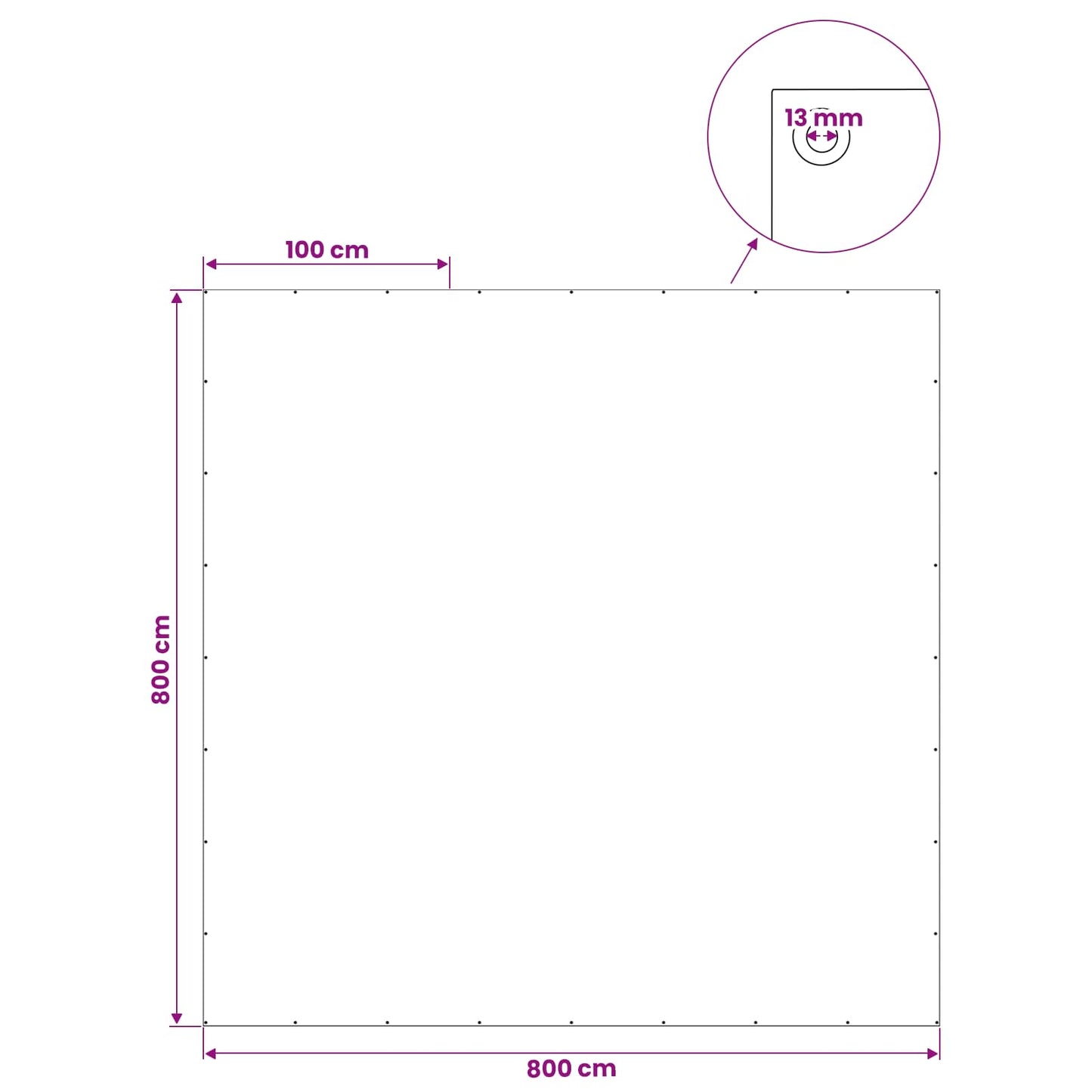 vidaXL Τεντόπανα με Θηλιές Ανθρακί Γκρι 8 x 8 μ 180 γρ PE
