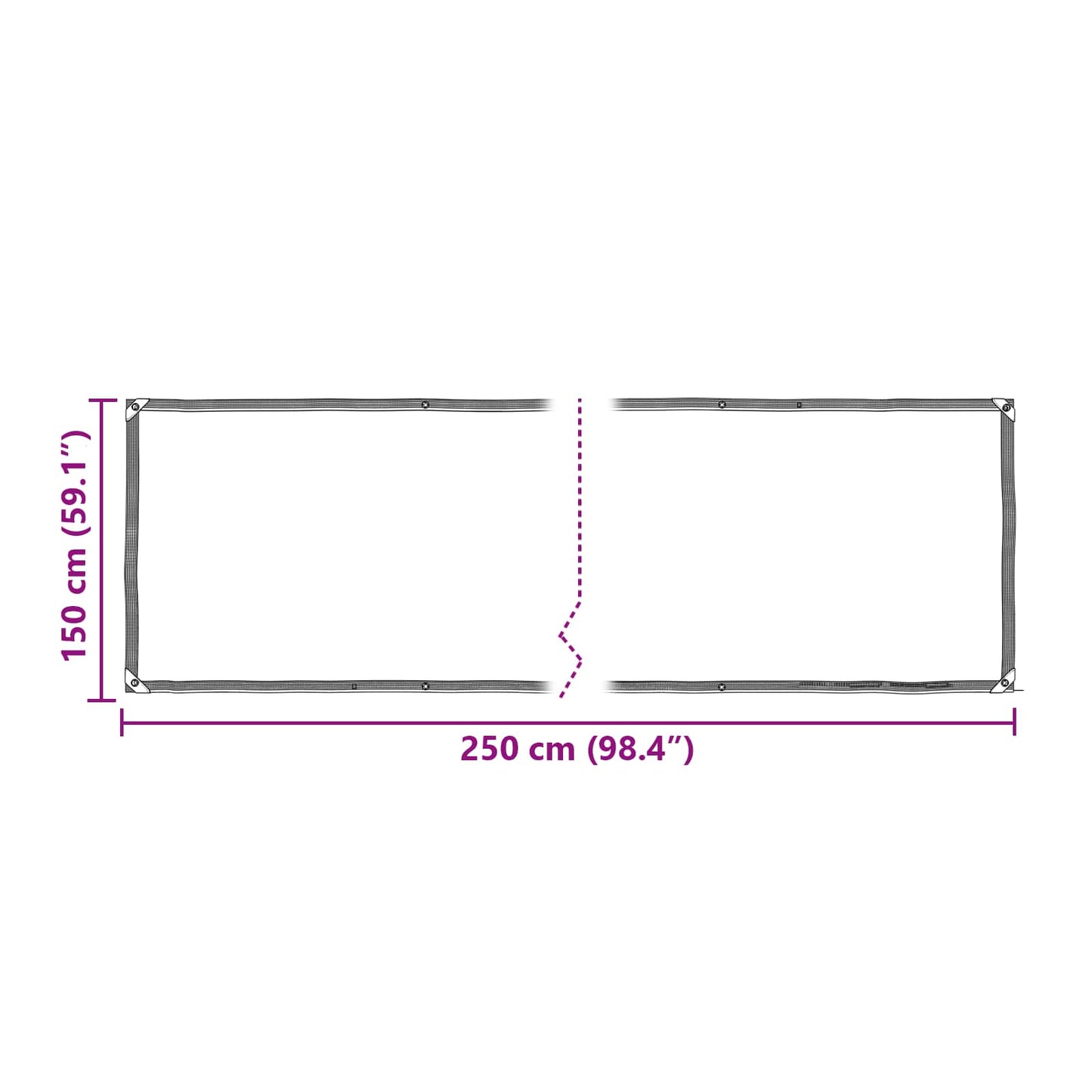 vidaXL Μουσαμάς Διαφανές 2,5 x 1,5 m PE