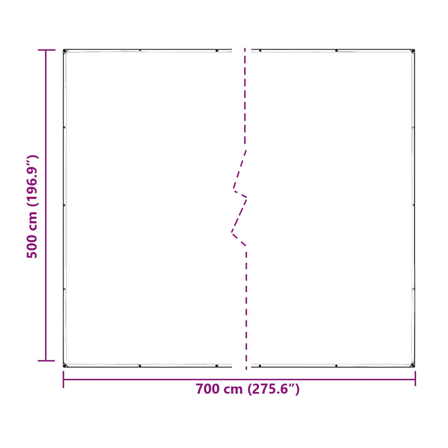 vidaXL Μουσαμάς 350 gsm Διαφανές 7 x 5 m PVC