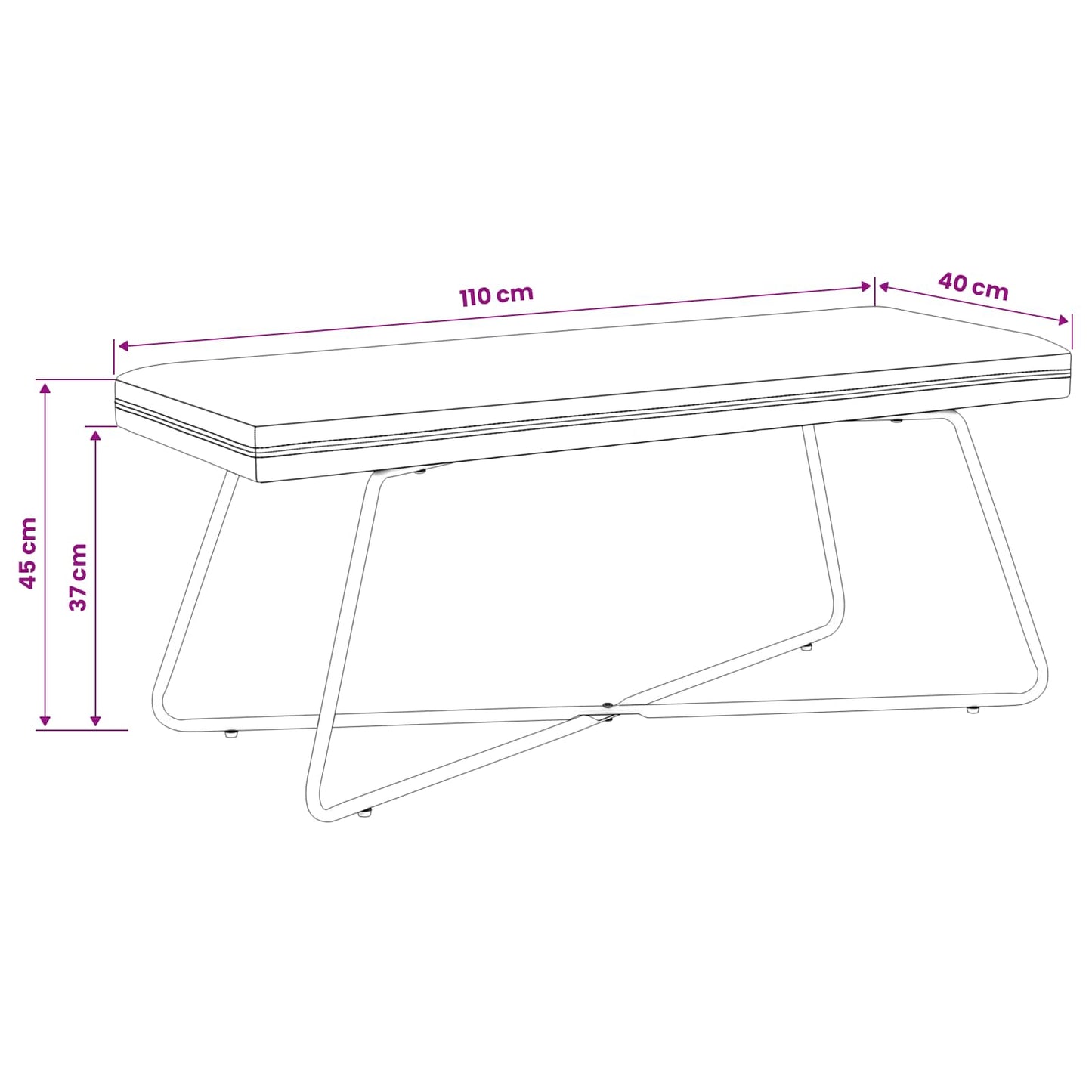vidaXL παγκάκι Μονόχρωμο Ανοιχτό γκρι 110 x 40 x 45 cm Βελούδο