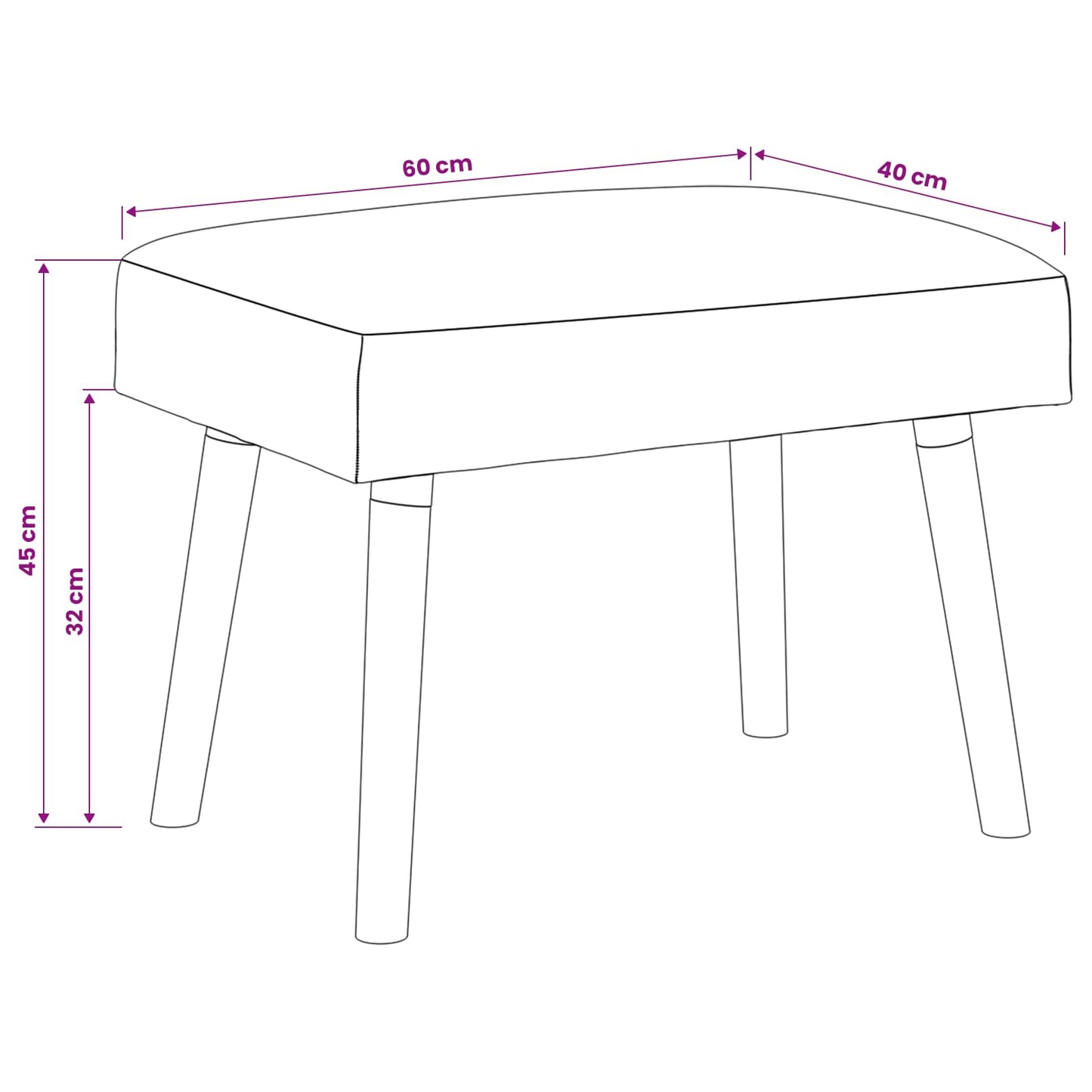 vidaXL παγκάκι Μονόχρωμο Ανοιχτό γκρι 60 x 40 x 45 εκ. Μπουκλέ