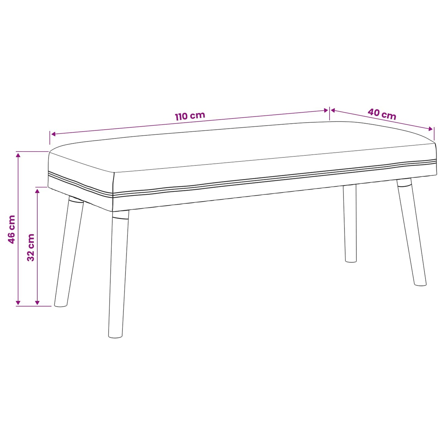 vidaXL παγκάκι Μονόχρωμο Μπεζ 110 x 40 x 46 cm Μπουκλέ