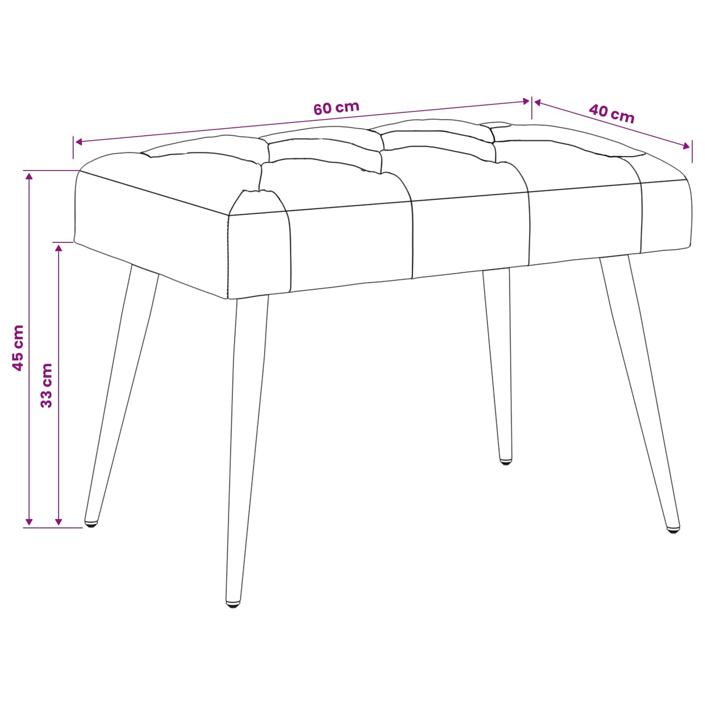 vidaXL Πάγκος με κουμπωτές επιφάνειες Θαλασσί 60 x 40 x 45 εκ. Βελούδο