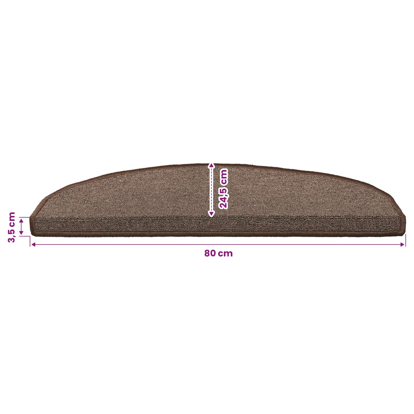 vidaXL Αυτοκόλλητα Ματ Σκαλοπατιών 15 τμχ. 80 x 24,5 x 3,5 εκ. Καφετί