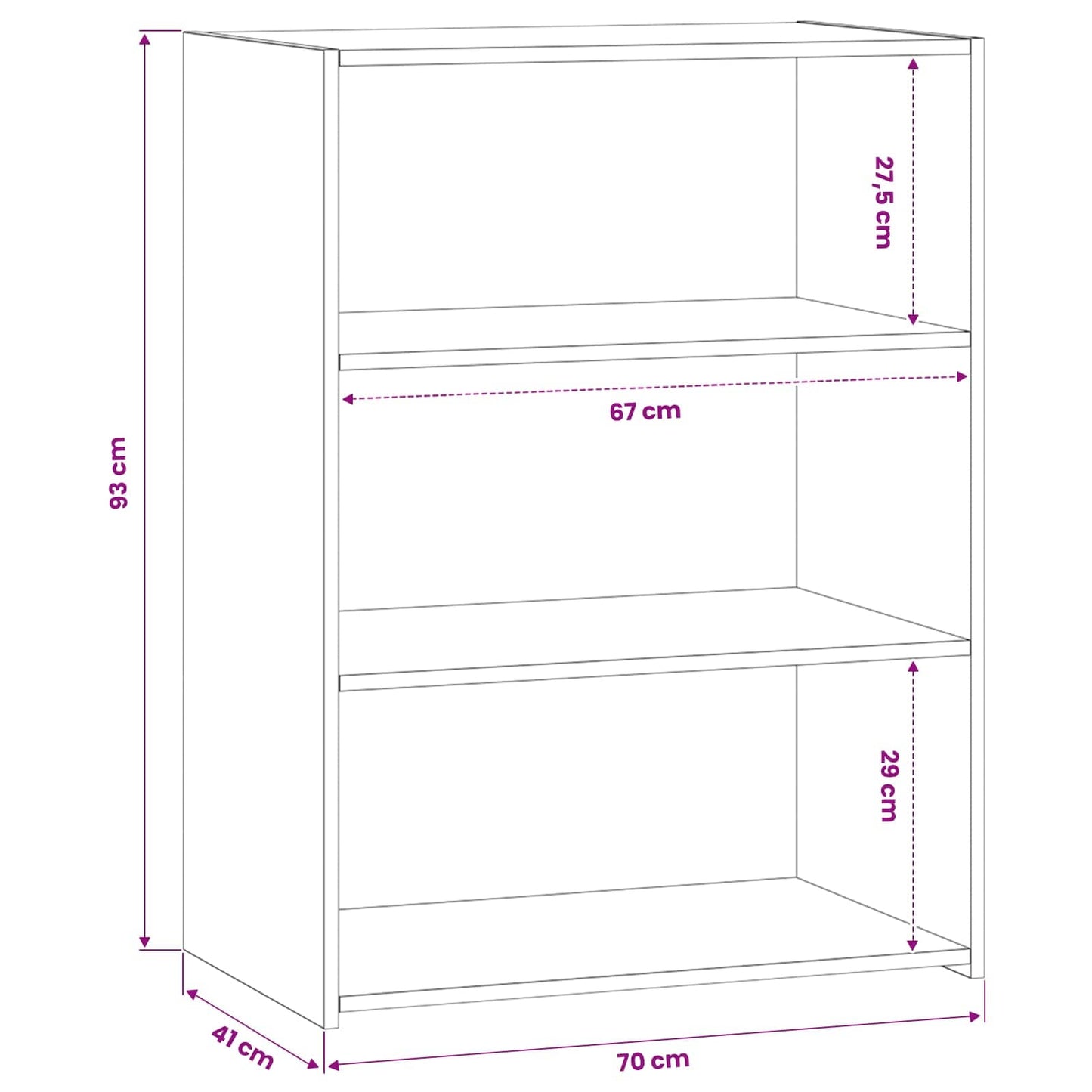 vidaXL Πλαϊνό γραφείο Artisan Δρυς 70 x 41 x 93 εκ Επεξεργασμένο Ξύλο