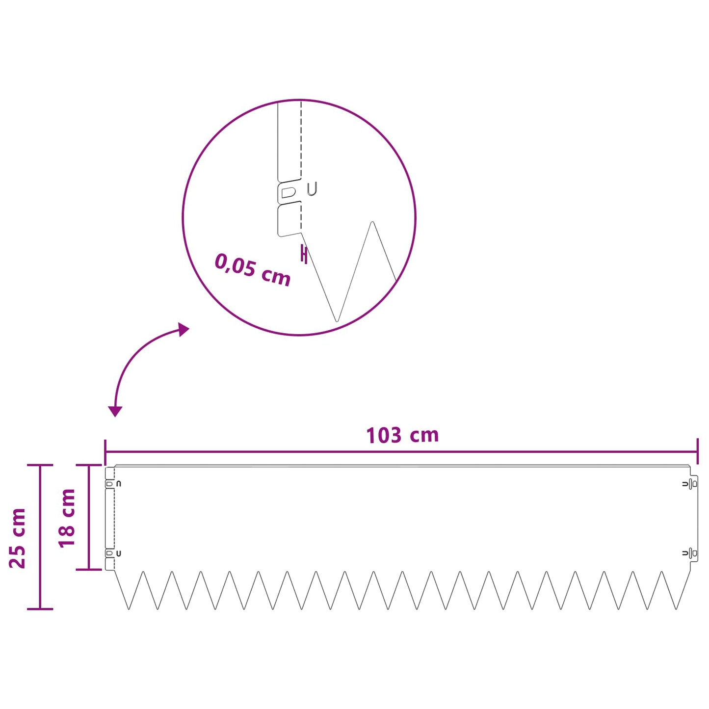 vidaXL Περίγραμμα γκαζόν 10 τμχ. 103 x 25 εκ Ατσάλι Λαδί