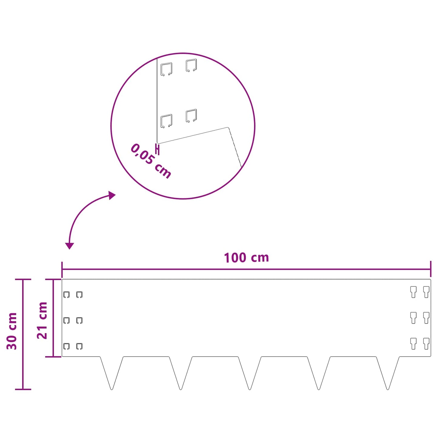 vidaXL Περίγραμμα γκαζόν 10 τμχ. 100 x 30 cm Ατσάλι Λαδί