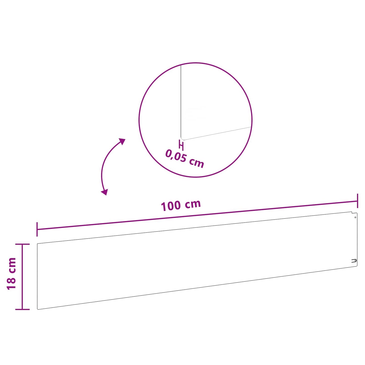 vidaXL Περίγραμμα γκαζόν 30 τμχ. 100 x 18 εκ Ατσάλι Ασημί