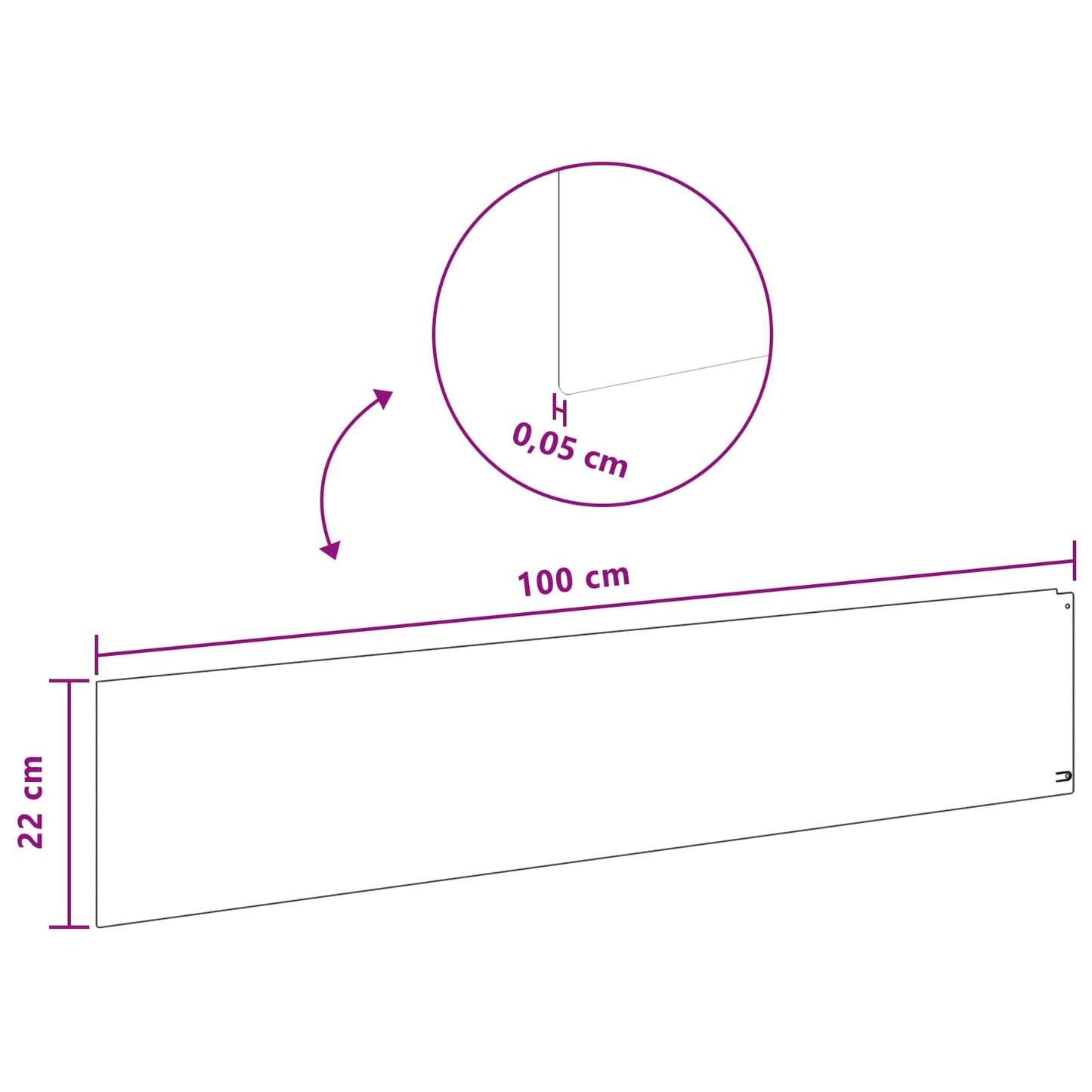 vidaXL Περίγραμμα γκαζόν 20 τμχ. 100 x 22 εκ Ατσάλι Ασημί