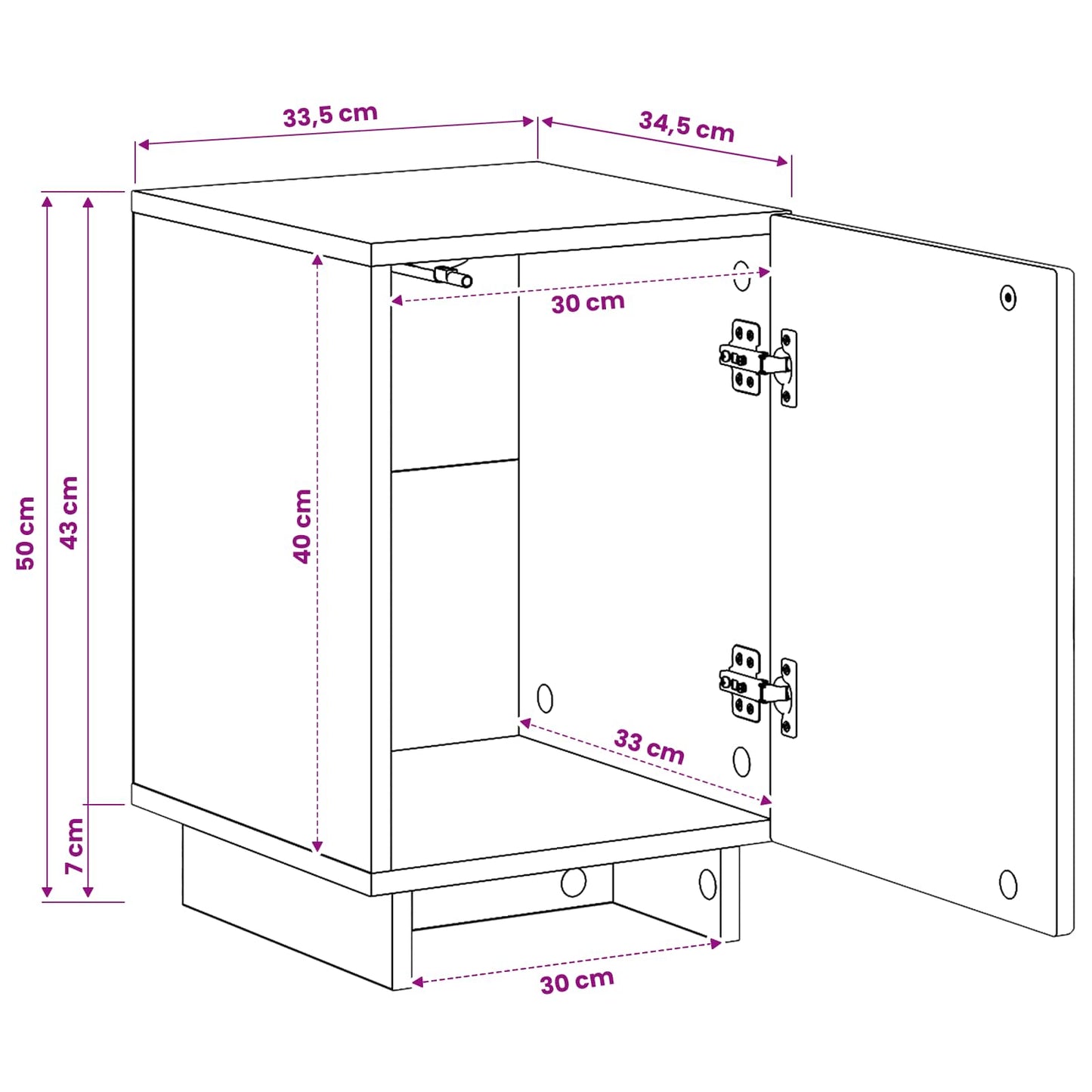 vidaXL Κομοδίνο Artisan Δρυς 33,5 x 34,5 x 50 εκ Επεξεργασμένο Ξύλο