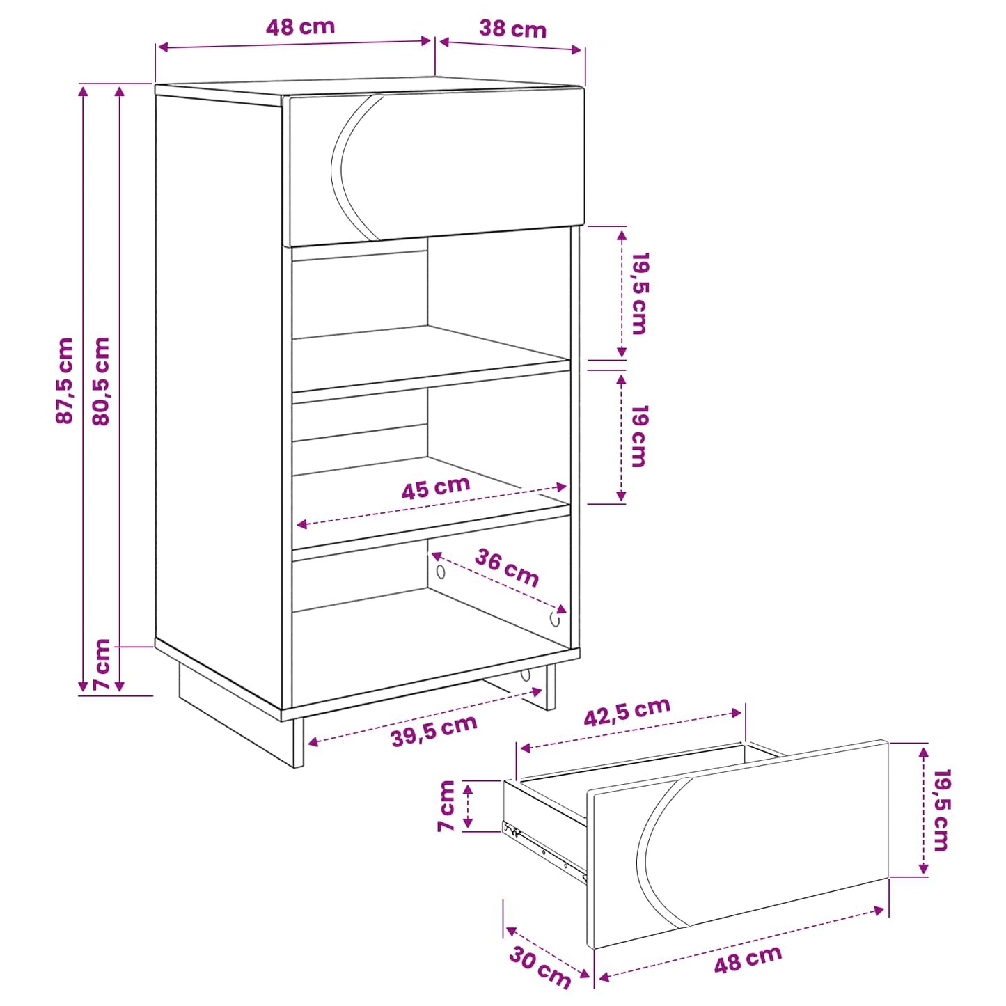 vidaXL Ντουλάπα Παπουτσιών 48 x 38 x 87,5 εκ. Επεξεργασμένο Ξύλο Μαύρο