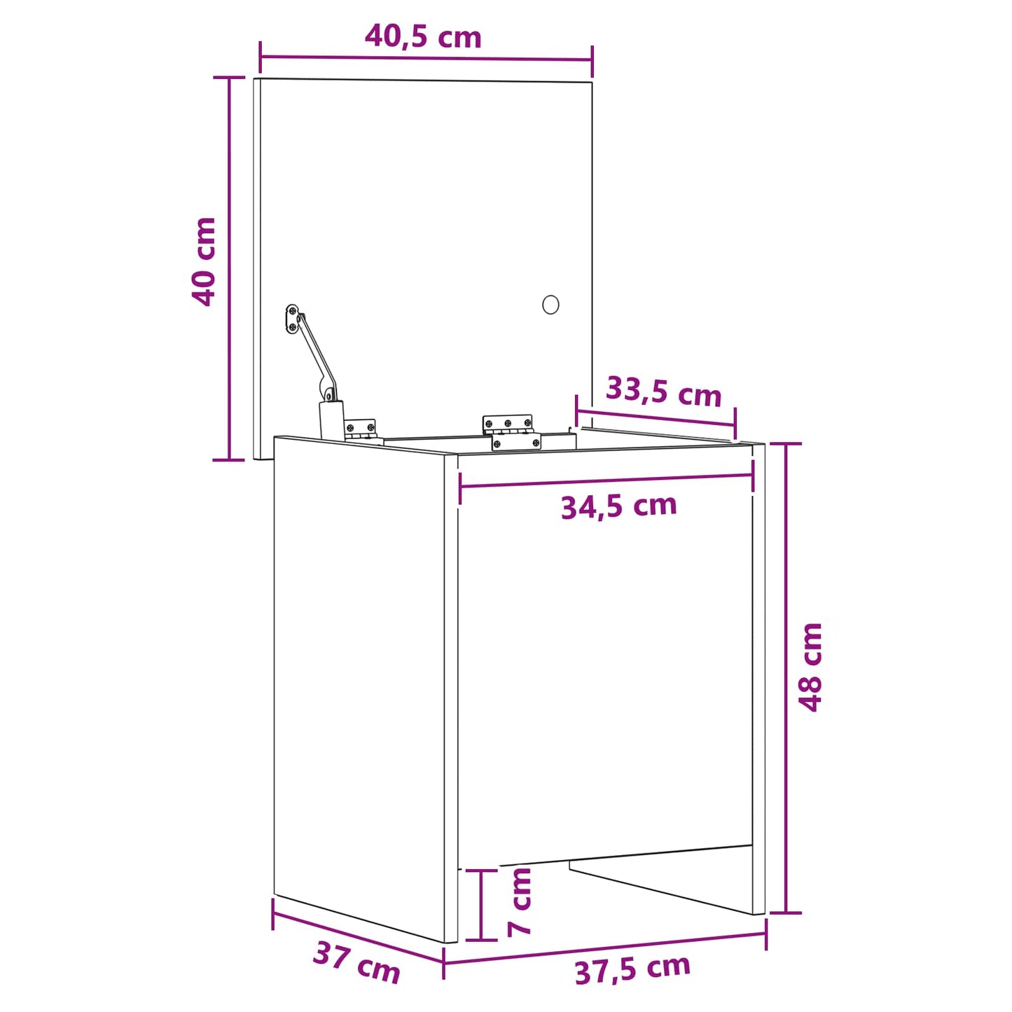 vidaXL Θήκη Αποθήκευσης Γκρι Sonoma 40 x 40 x 50 cm Επεξεργασμένο Ξύλο
