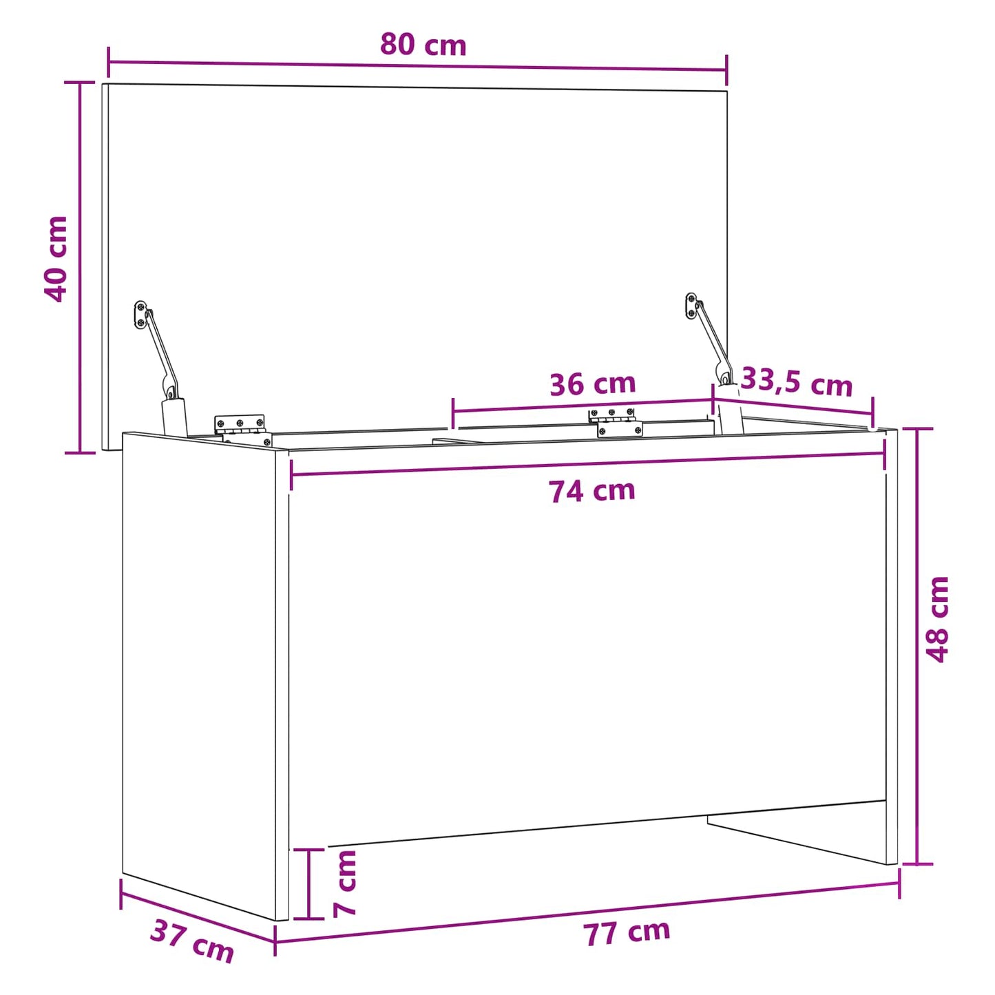 vidaXL Θήκη Αποθήκευσης με αποθήκευση Artisan Δρυς 80 x 40 x 50 cm