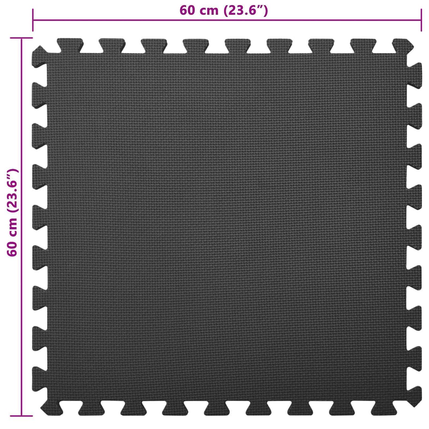 vidaXL Στρώματα Γυμναστικής Παζλ 12 pcs Μαύρο 4,32 τ.μ. Φελιζόλ EVA