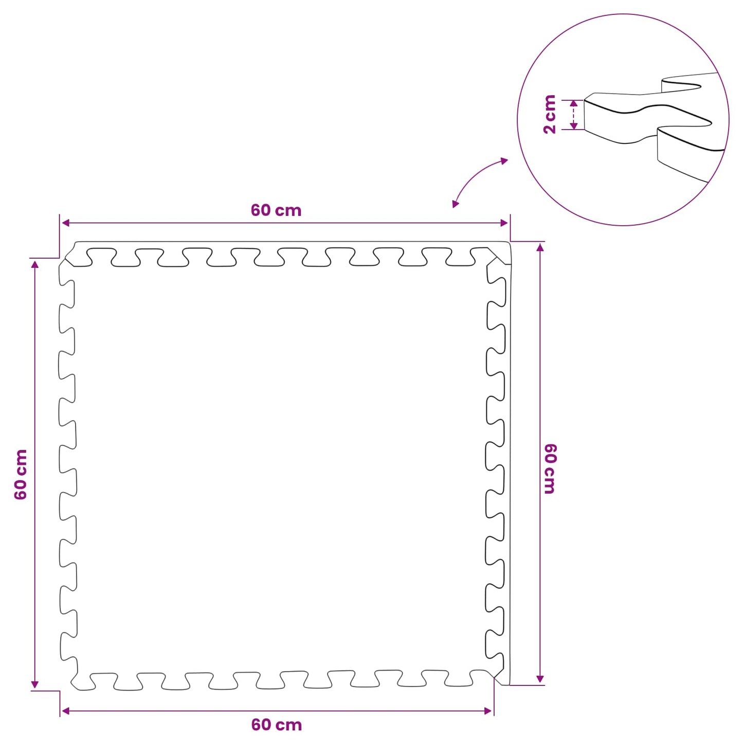 vidaXL Χαλάκι για Πισίνα 12 τμχ. Μπλε 4,32 m² Φελιζόλ EVA