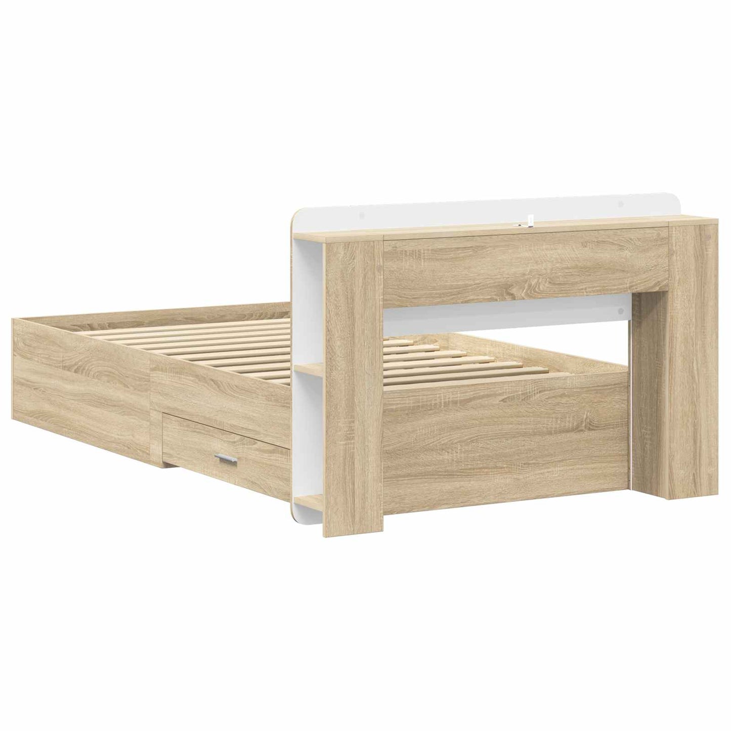vidaXL Σκελετός κρεβατιού με αποθήκευση Sonoma Δρυς 75 x 190 cm