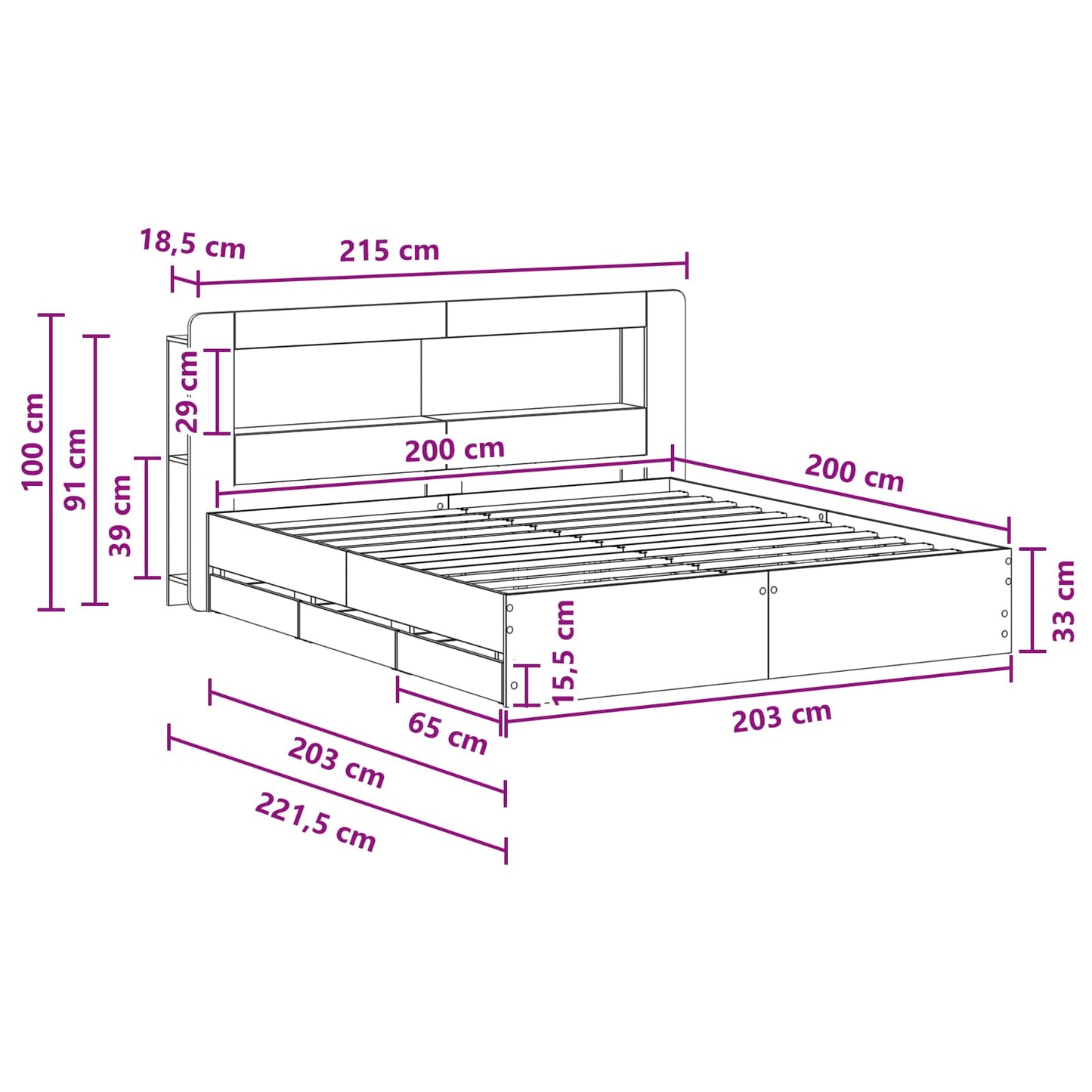 vidaXL Καλάθι με αποθήκη και κεφαλάρι Γκρι Sonoma 200 x 200 cm
