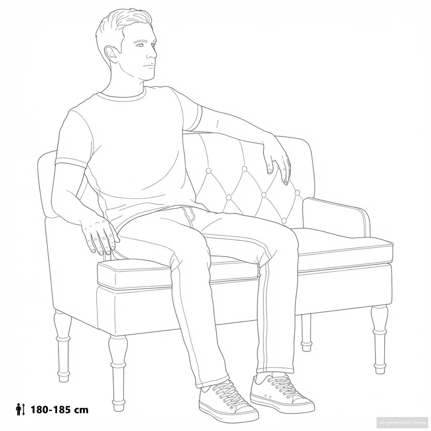 vidaXL Love seat με κουμπιά Μπλε Αστυνομίας 111 x 65 x 79 εκ Βελούδο
