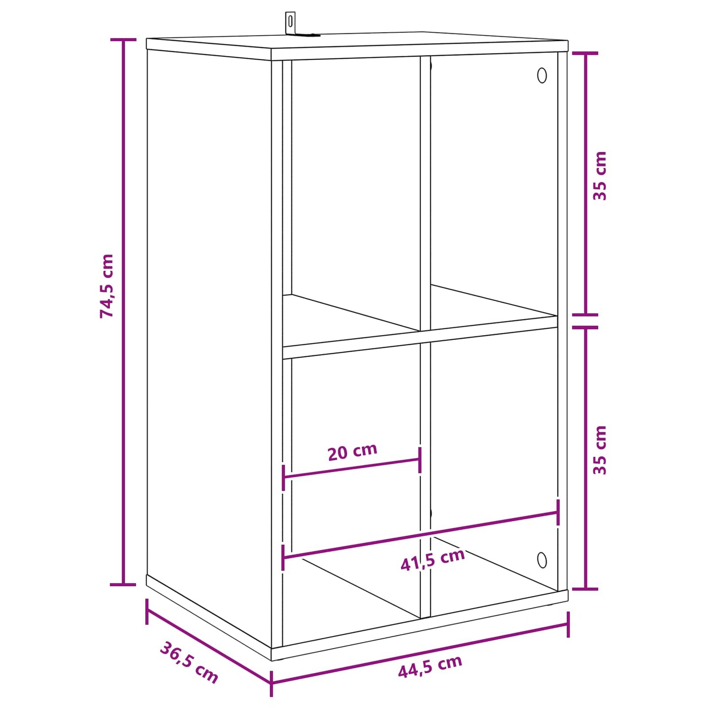 vidaXL Ντουλάπι δίσκων βινυλίου Ξύλο δρυός 44,5 x 36,5 x 74,5 εκ