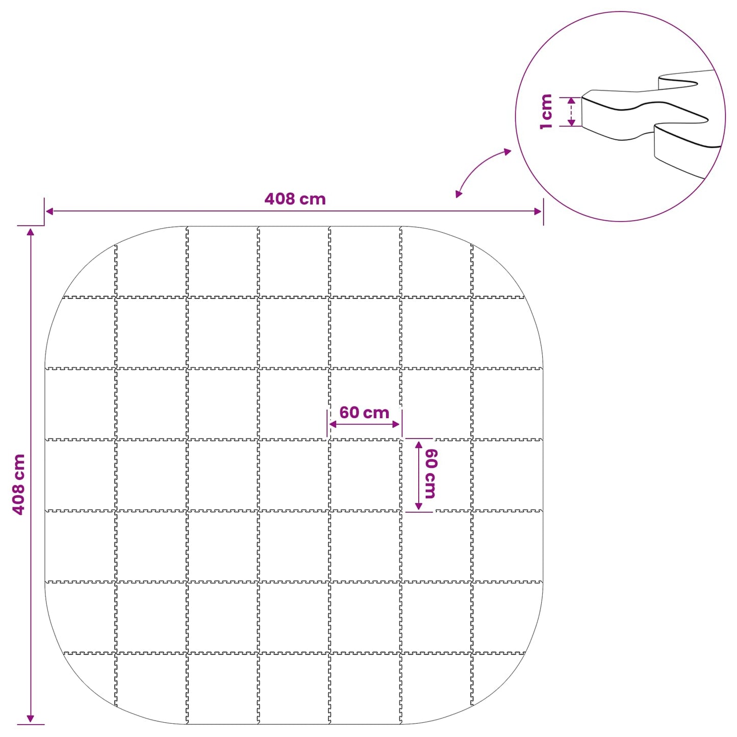 vidaXL Χαλάκι για Πισίνα 49 τμχ. Ø 408 cm Γύρος Φελιζόλ EVA Μπλε