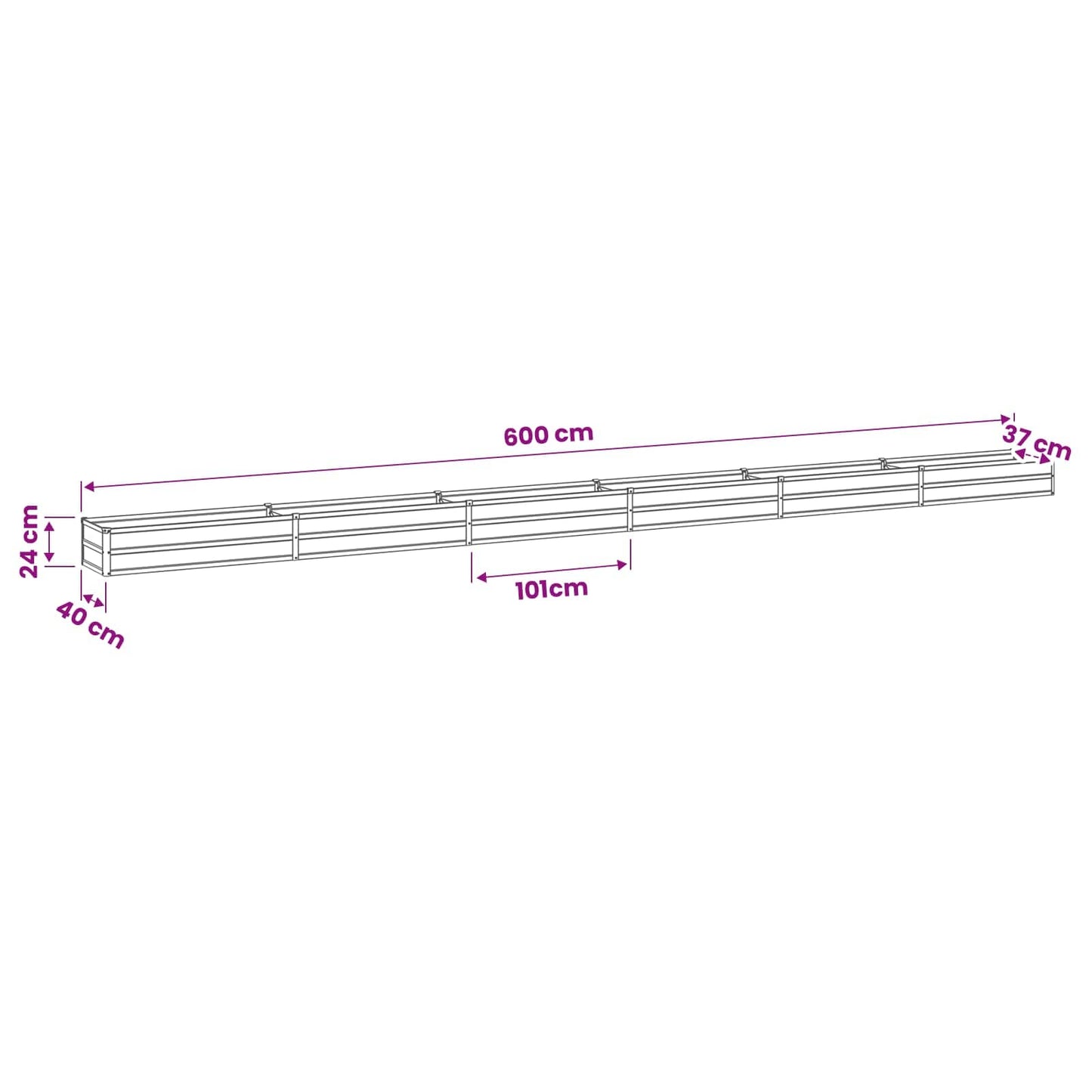 vidaXL Υψωμένο Κρεβάτι Κήπου Παστέλ Πράσινο 600 x 40 x 24 εκ.