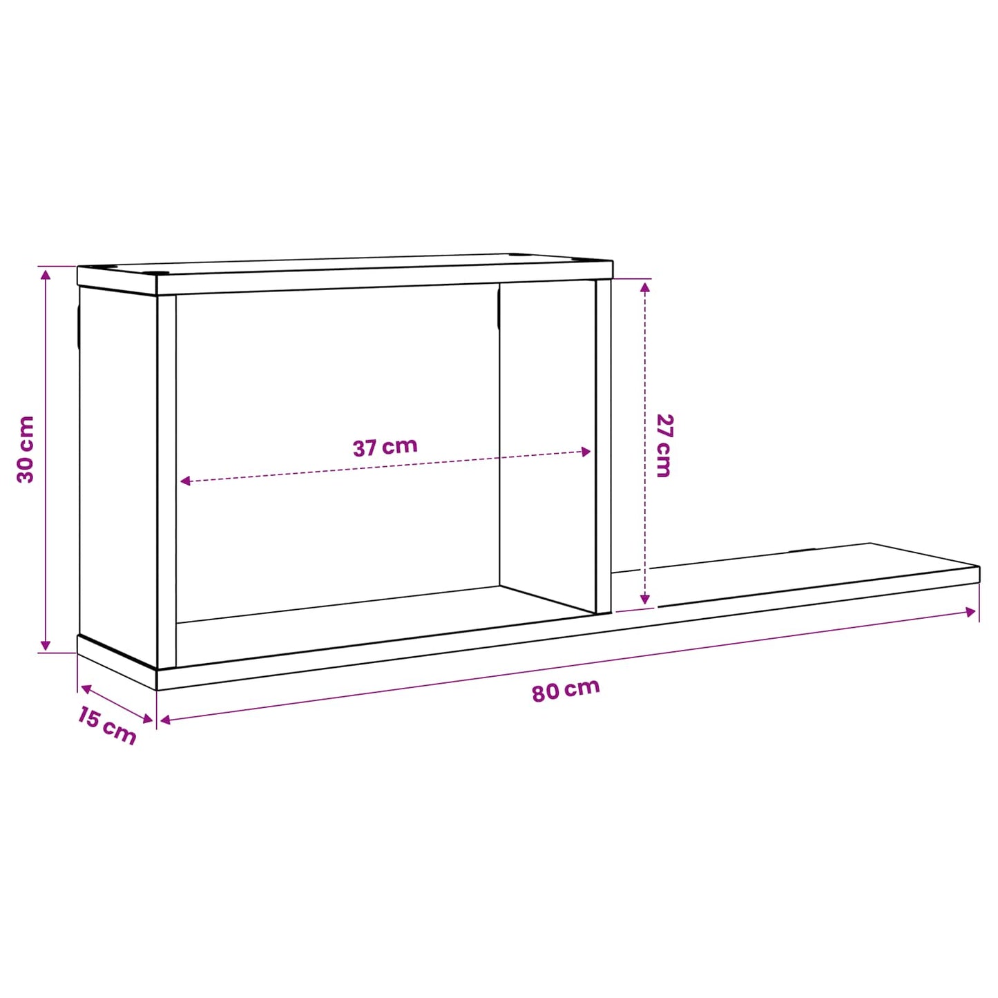 vidaXL Κρεμαστά ράφια 2 τμχ. Artisan Δρυς 80 x 15 x 30 εκ