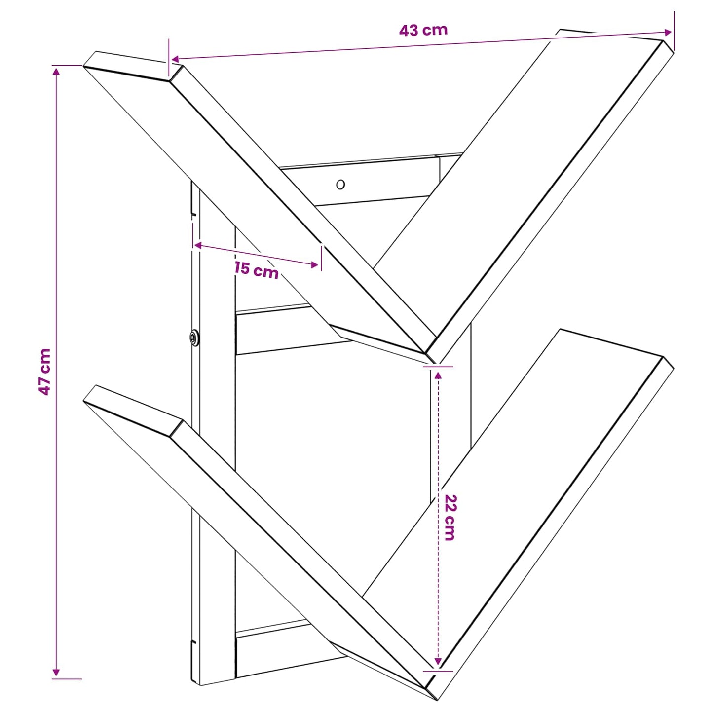 vidaXL Ράφι Τοίχου 2 τμχ. Μαύρη Δρυς 43 x 15 x 47 εκ