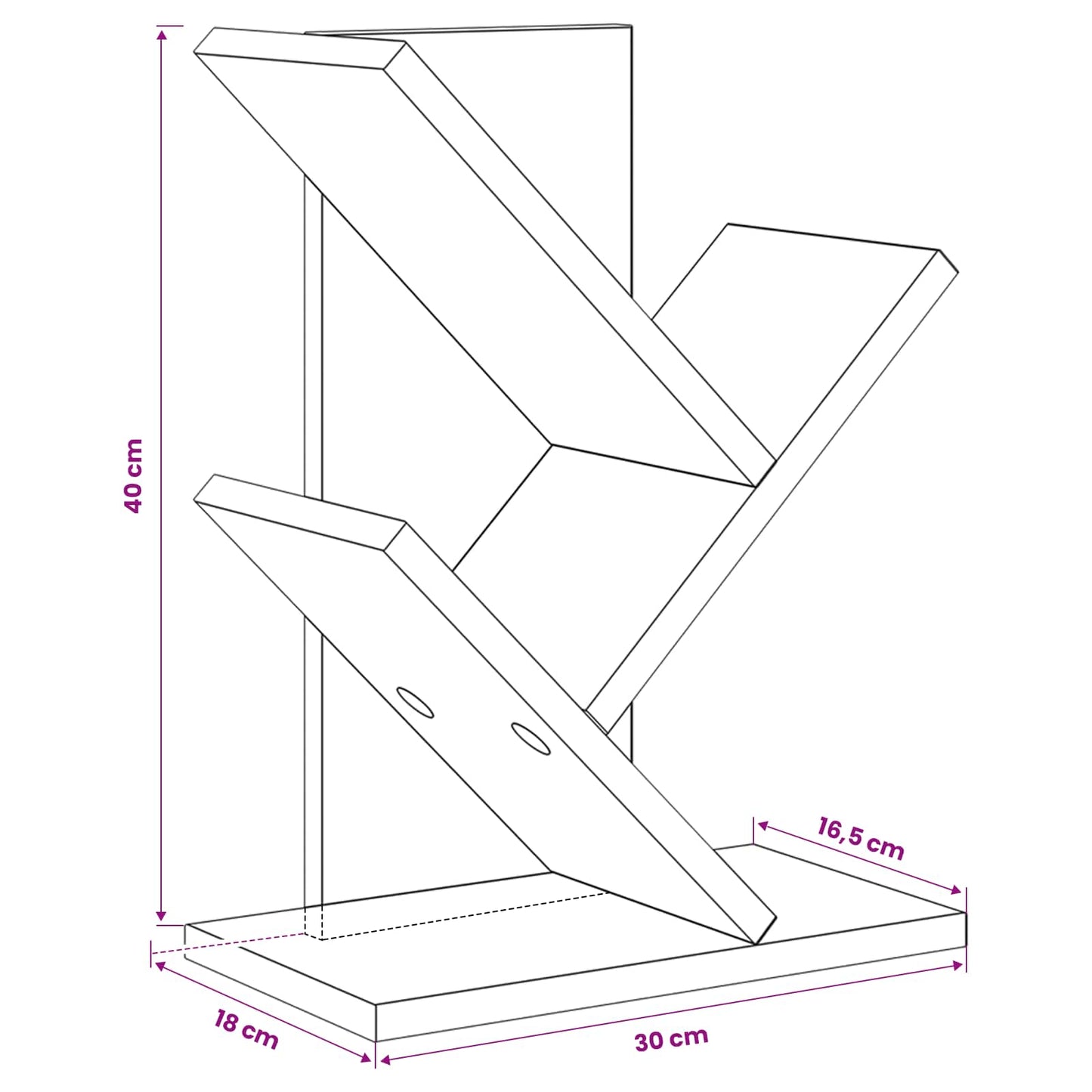 vidaXL Ράφι Δέντρων 3-Επιπέδων 30 x 18 x 40 εκ Επεξεργασμένο Ξύλο