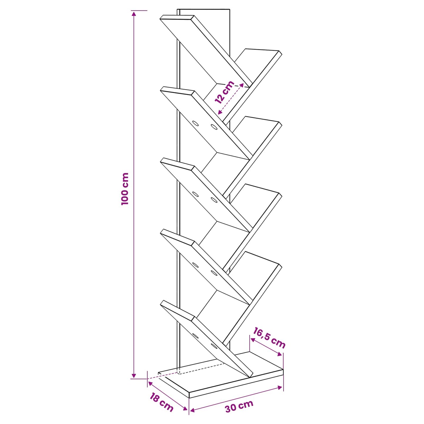 vidaXL Ράφι Δέντρων 6-Επιπέδων 30 x 18 x 100 εκ Επεξεργασμένο Ξύλο