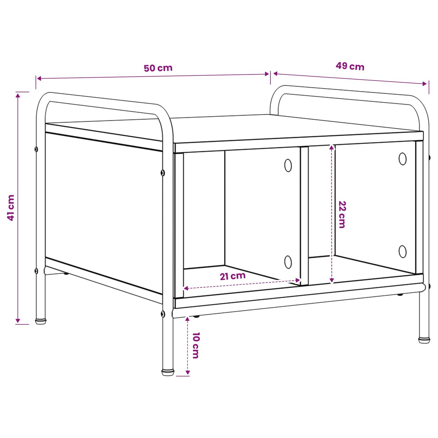 vidaXL Τραπεζάκι σαλονιού Artisan Δρυς 50 x 49 x 41 εκ.