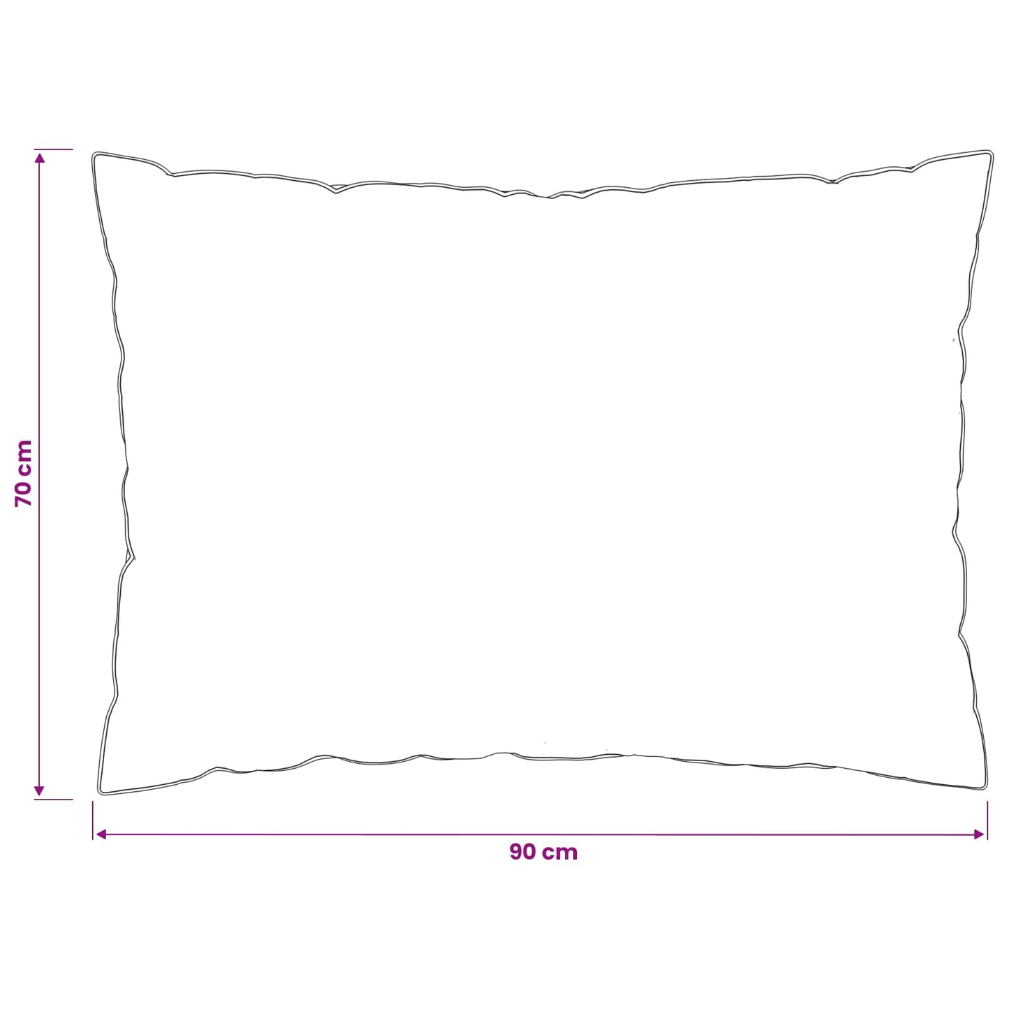 vidaXL Μαξιλάρι 2 τμχ. 70 x 90 cm Αυστραλιανό Μαλλί Λευκό