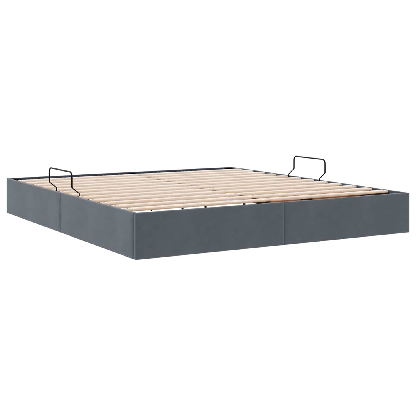vidaXL Κρεβάτι Οθωμανικού Τύπου Σκούρο Γκρι 160 x 200 cm Βελούδο