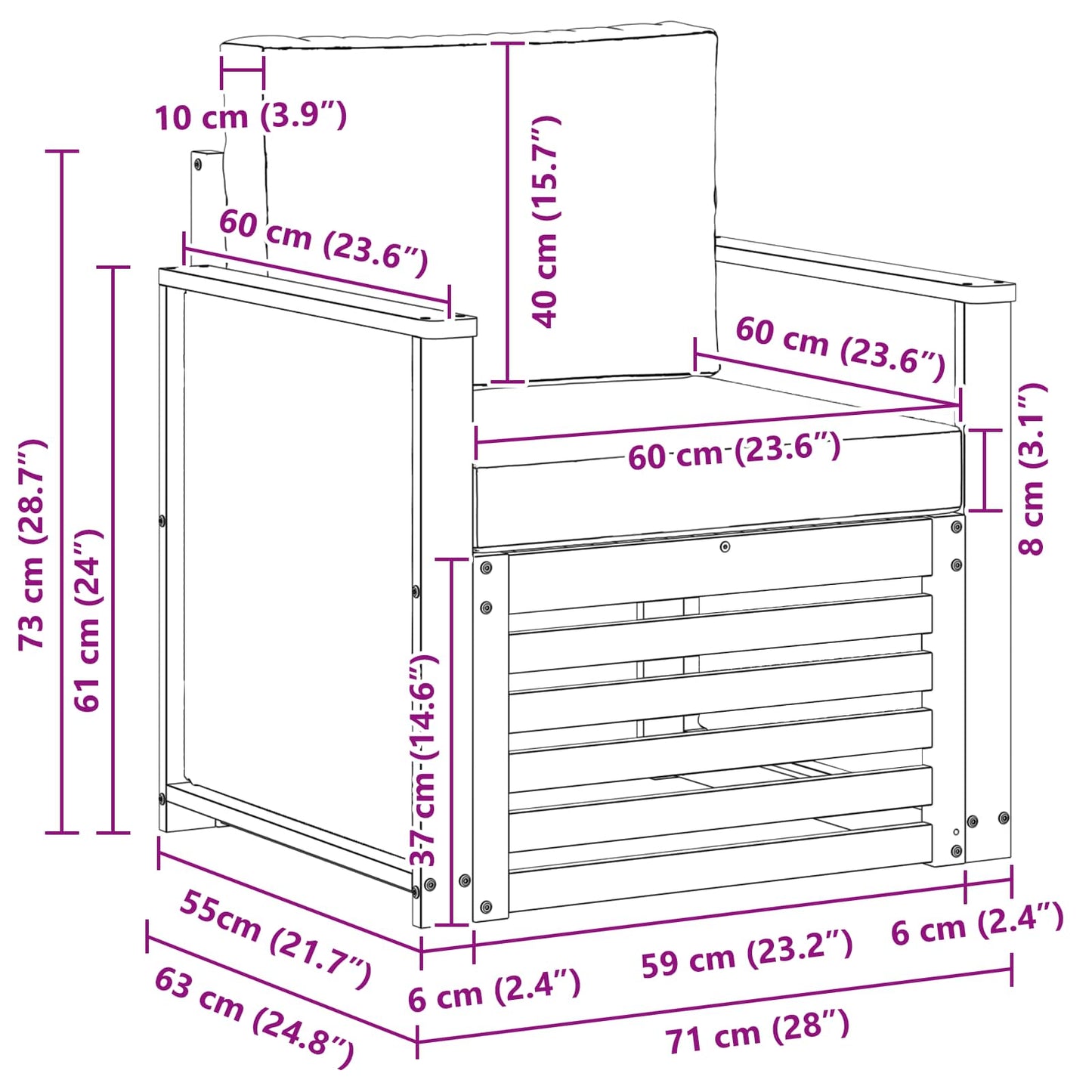 vidaXL Μεσαίος καναπές εξωτερικού χώρου Φυσικό