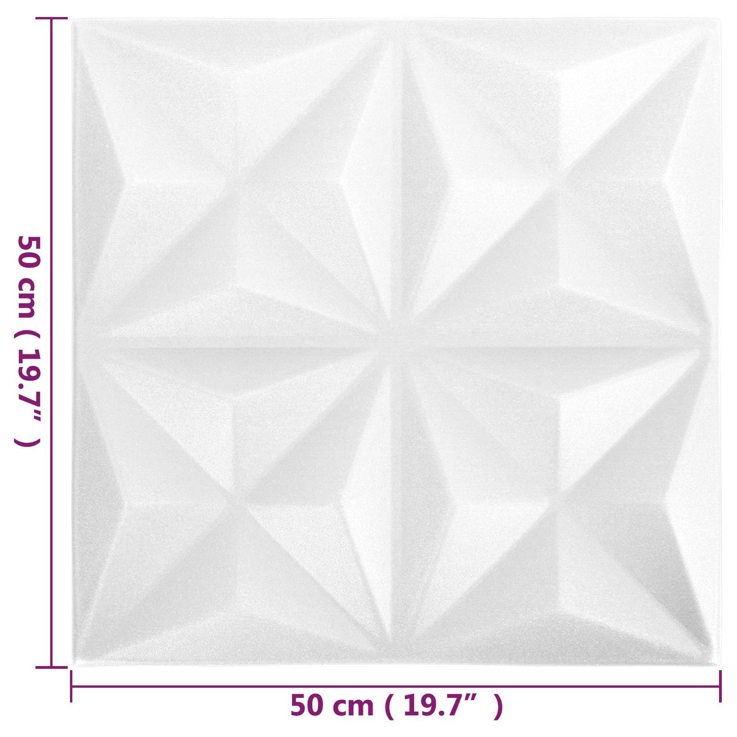 vidaXL Πάνελ τοίχου 24 pcs Οριγκάμι Άσπρο 50 x 50 cm Φελιζόλ XPS