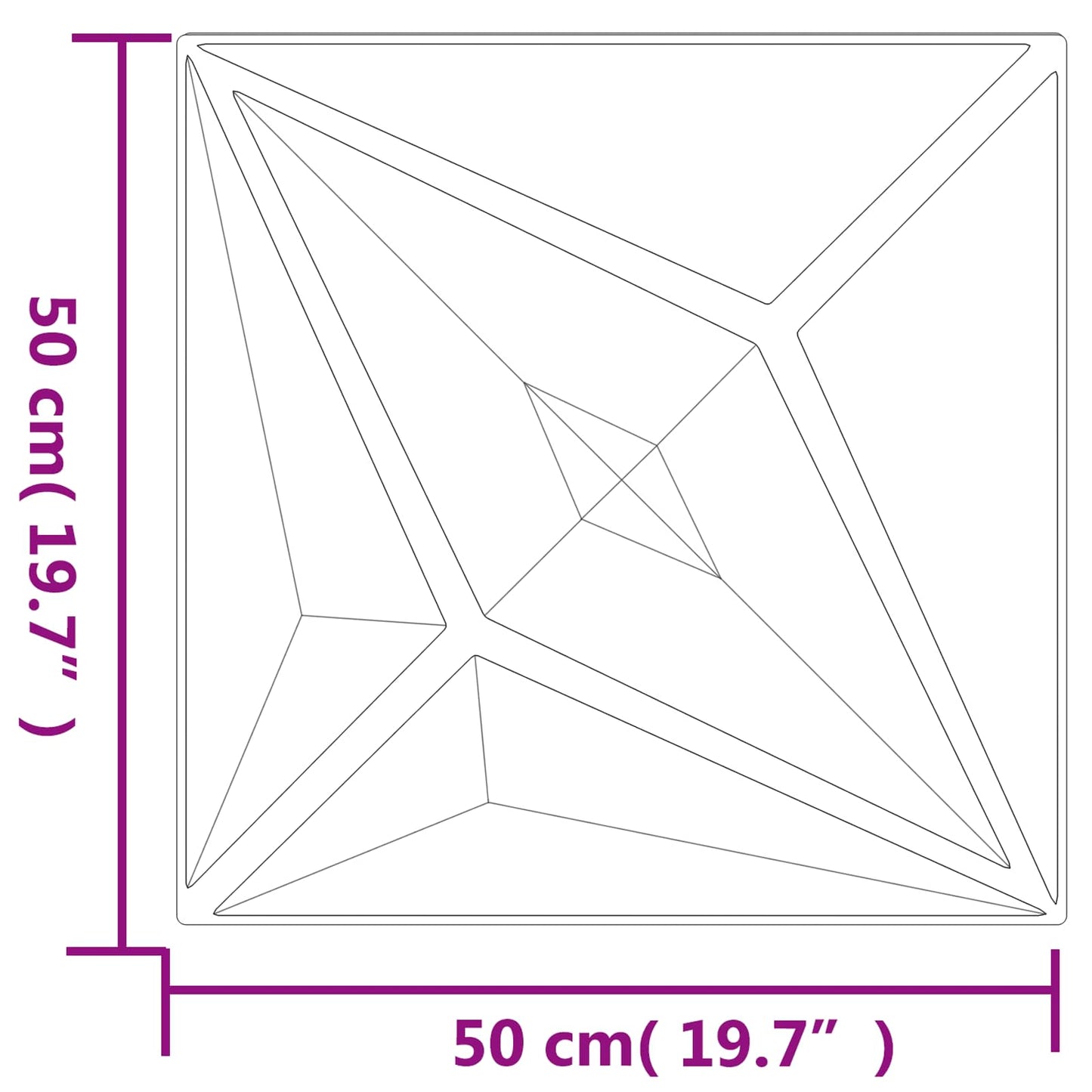 vidaXL Πάνελ τοίχου Αστέρι 48 pcs Μαύρο Αστέρι 50 x 50 cm Φελιζόλ XPS