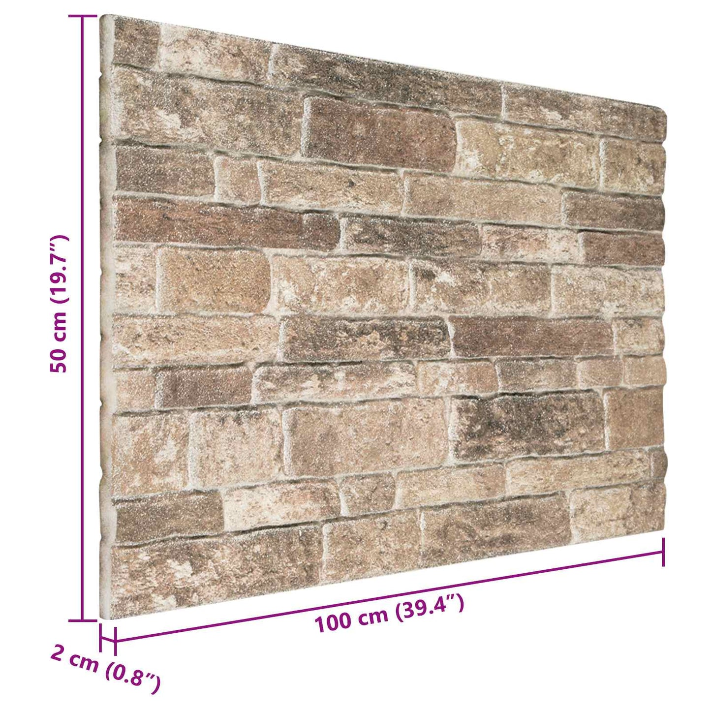 vidaXL Πάνελ τοίχου 10 pcs Πολύχρωμο 100 x 50 cm Αφρός EPS