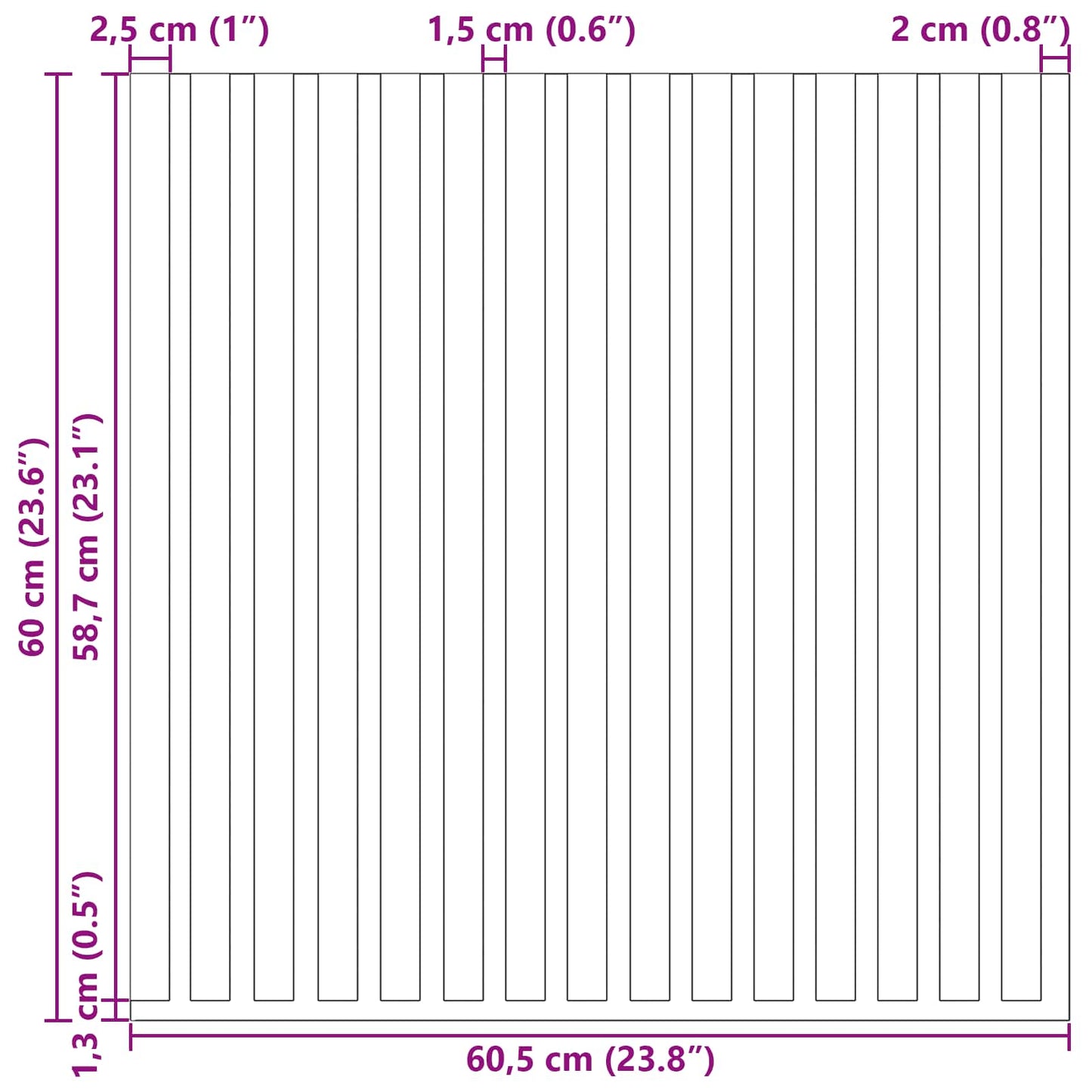 vidaXL Πάνελ τοίχου 8 pcs Φυσικό 60,5 x 60 εκ.