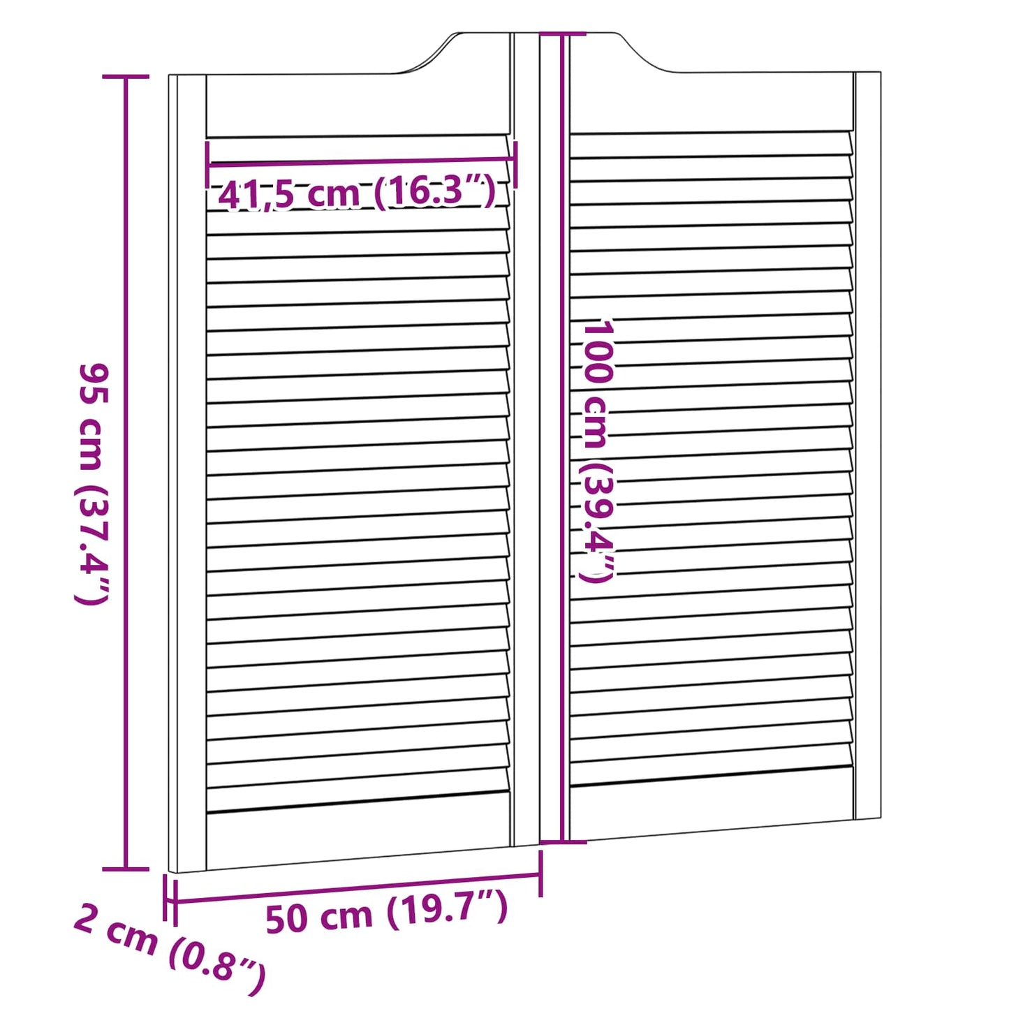 vidaXL Πόρτες Swing 100 x 50 cm Μασίφ Ξύλο Πεύκου Φυσικό