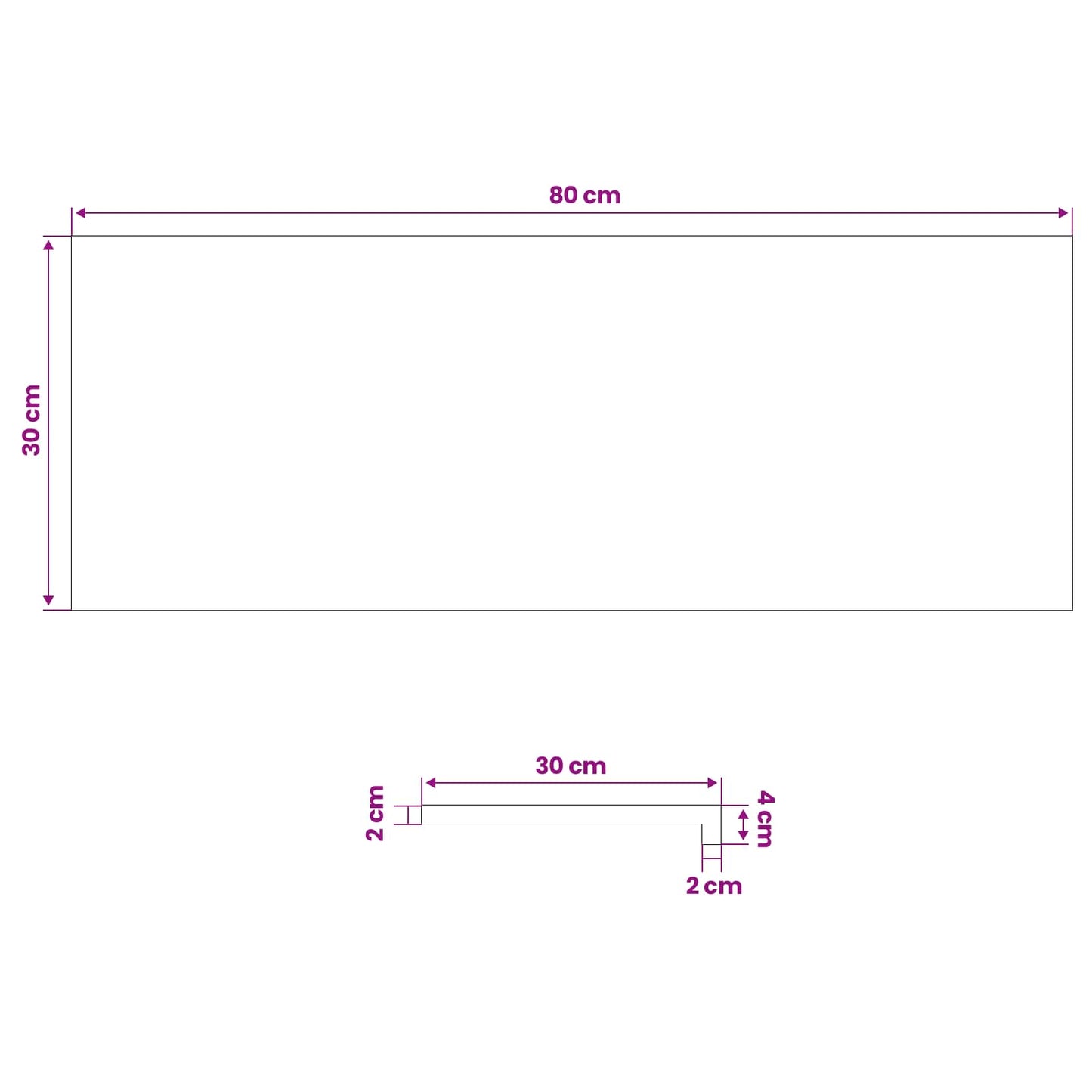 vidaXL Σκαλοπάτι 4 τεμ. 80 x 30 x 2 cm Λευκό Στερεό Ξύλο Δρυός