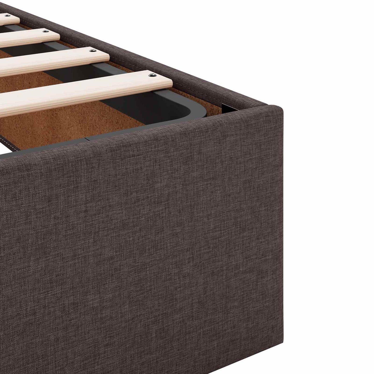vidaXL Κρεβάτι Ottoman με στρώμα Σκούρο Καφέ 80 x 200 cm Ύφασμα