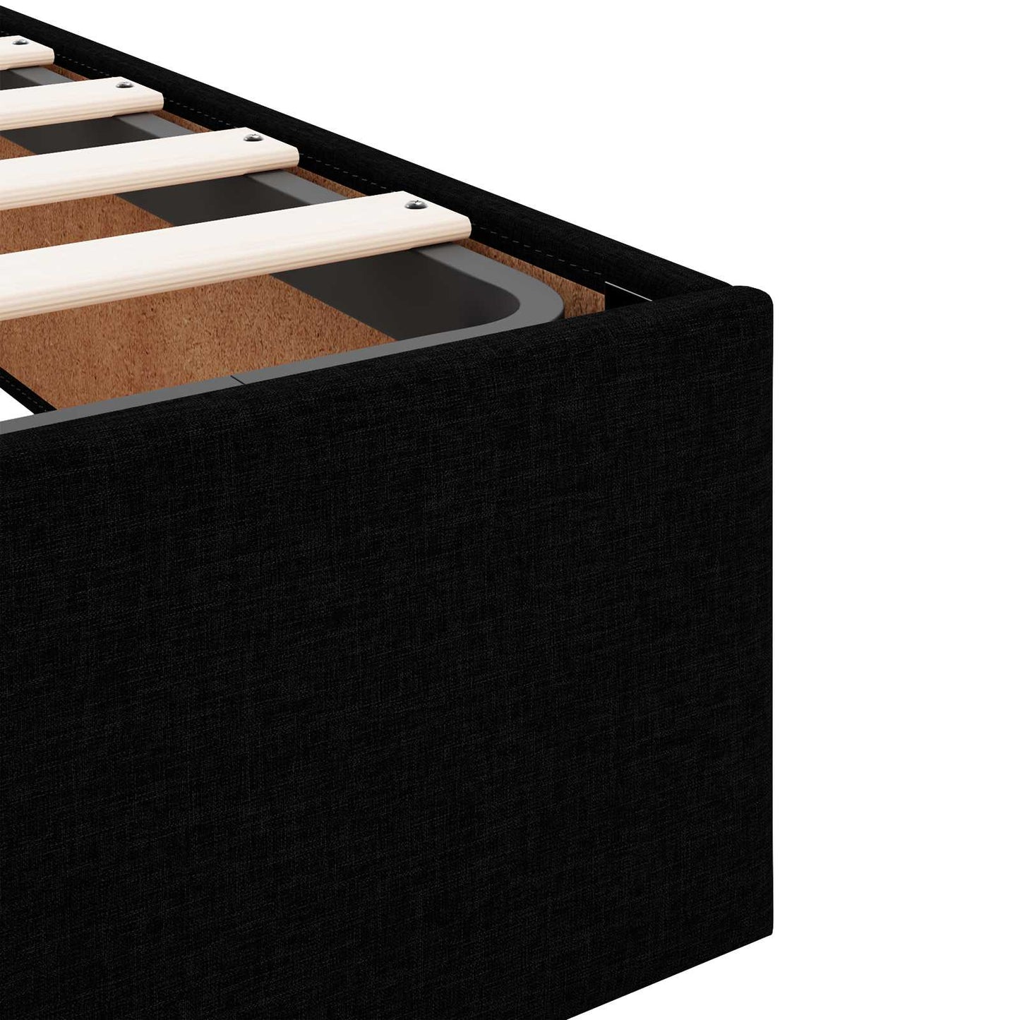 vidaXL Κρεβάτι Ottoman με στρώμα με κεφαλάρι Μαύρο 200 x 200 cm Ύφασμα