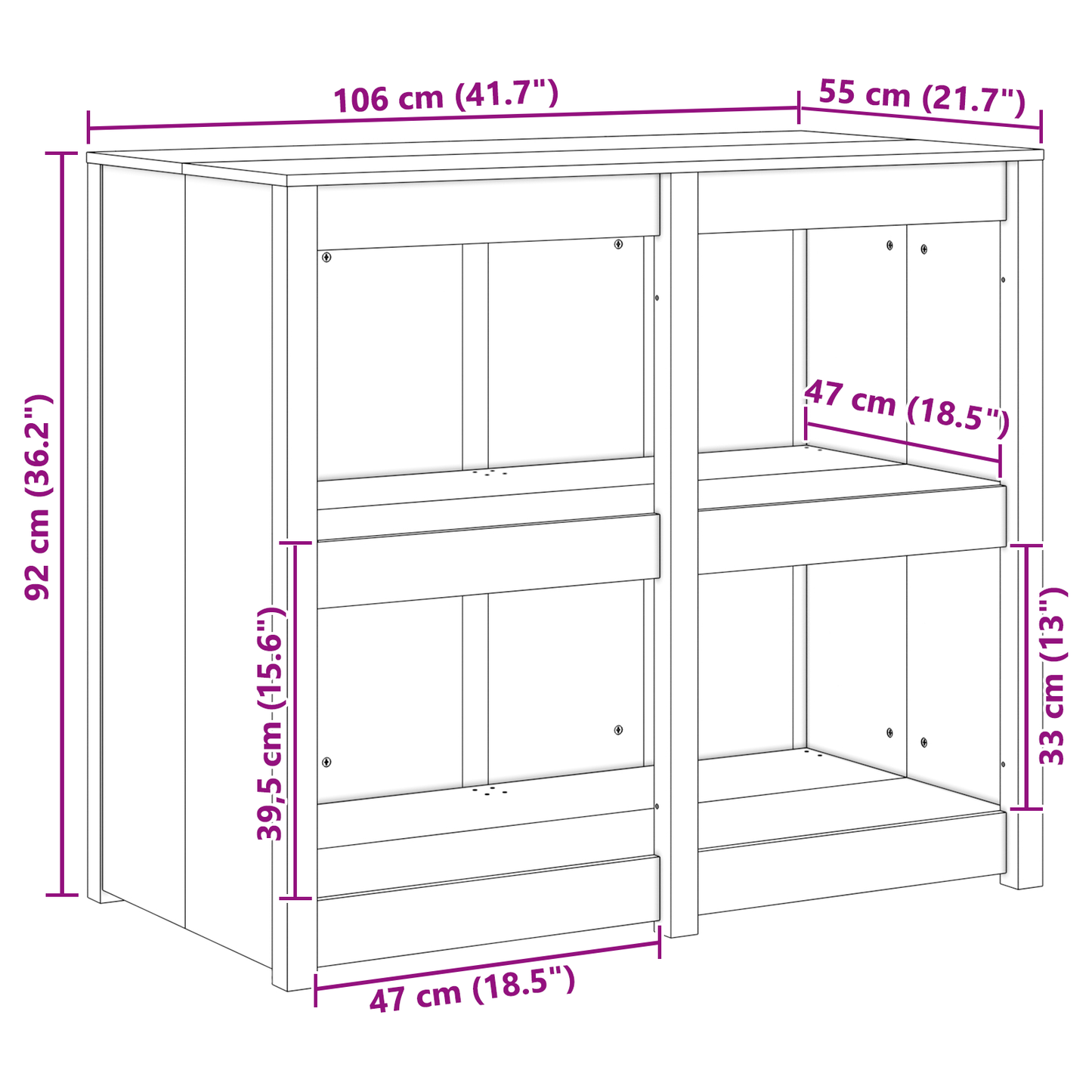 vidaXL Ντουλάπα Κουζίνας με ράφι MEPPEL Θερμό λευκό 106 x 55 x 92 cm