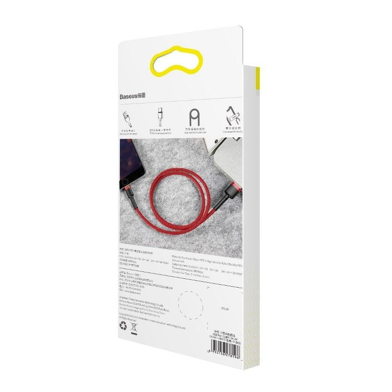 Baseus Καλώδιο USB σε Lightning Cafule 2.4A 1m (Μαύρο/Κόκκινο)