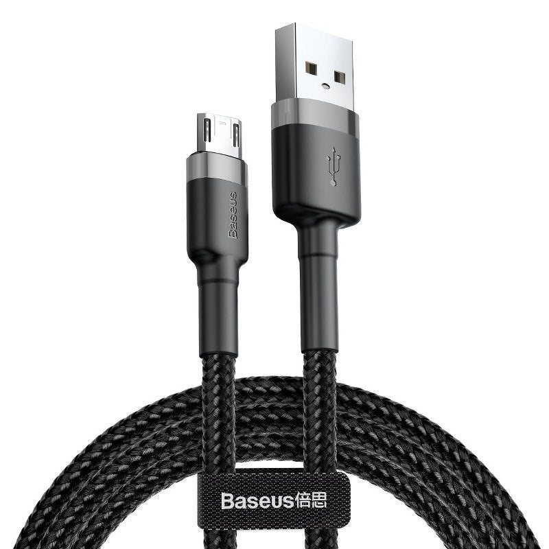Baseus Καλώδιο MicroUSB Cafule 2.4A  0.5m (Μαύρο/Γκρι)