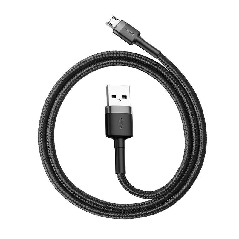 Baseus Καλώδιο MicroUSB Cafule 2.4A 1m (Γκρι/Μαύρο)