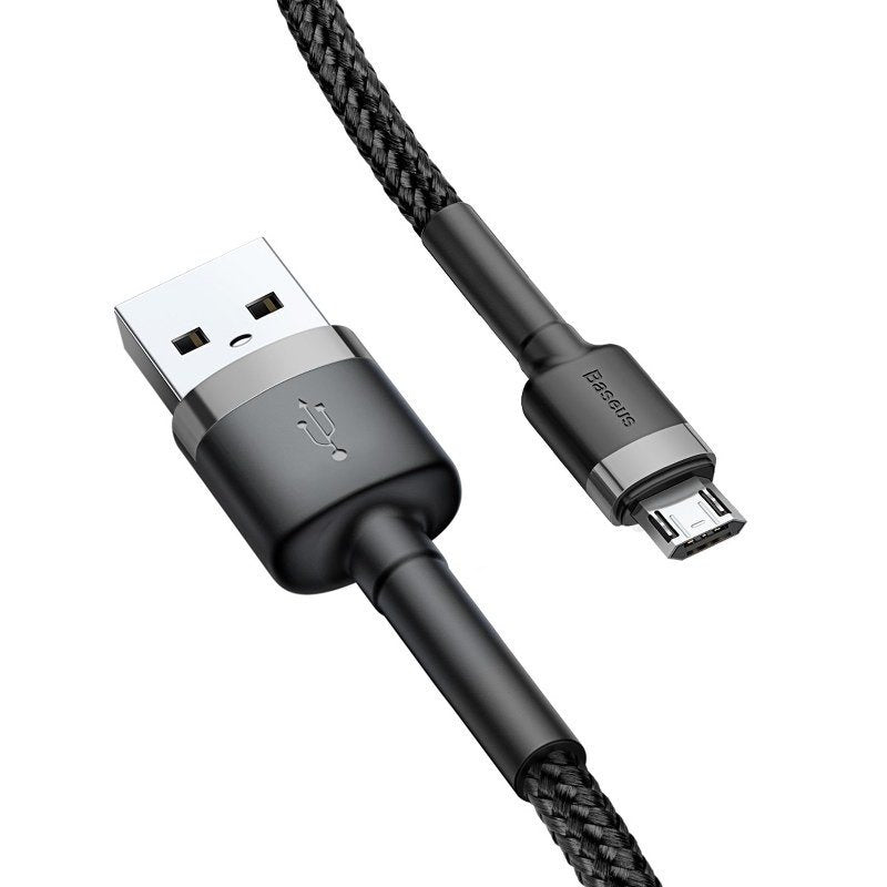 Baseus Καλώδιο MicroUSB Cafule 2.4A 1m (Γκρι/Μαύρο)