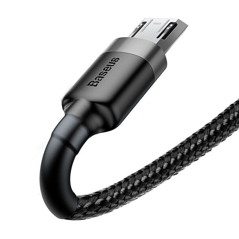 Baseus Καλώδιο MicroUSB Cafule 2.4A 1m (Γκρι/Μαύρο)
